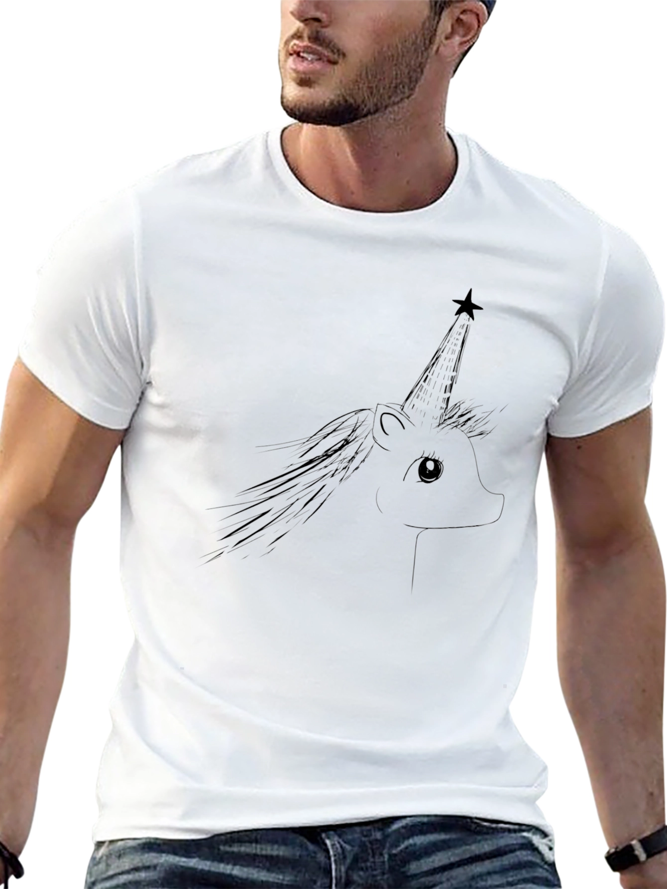 Unicorn Graphic Black Tee