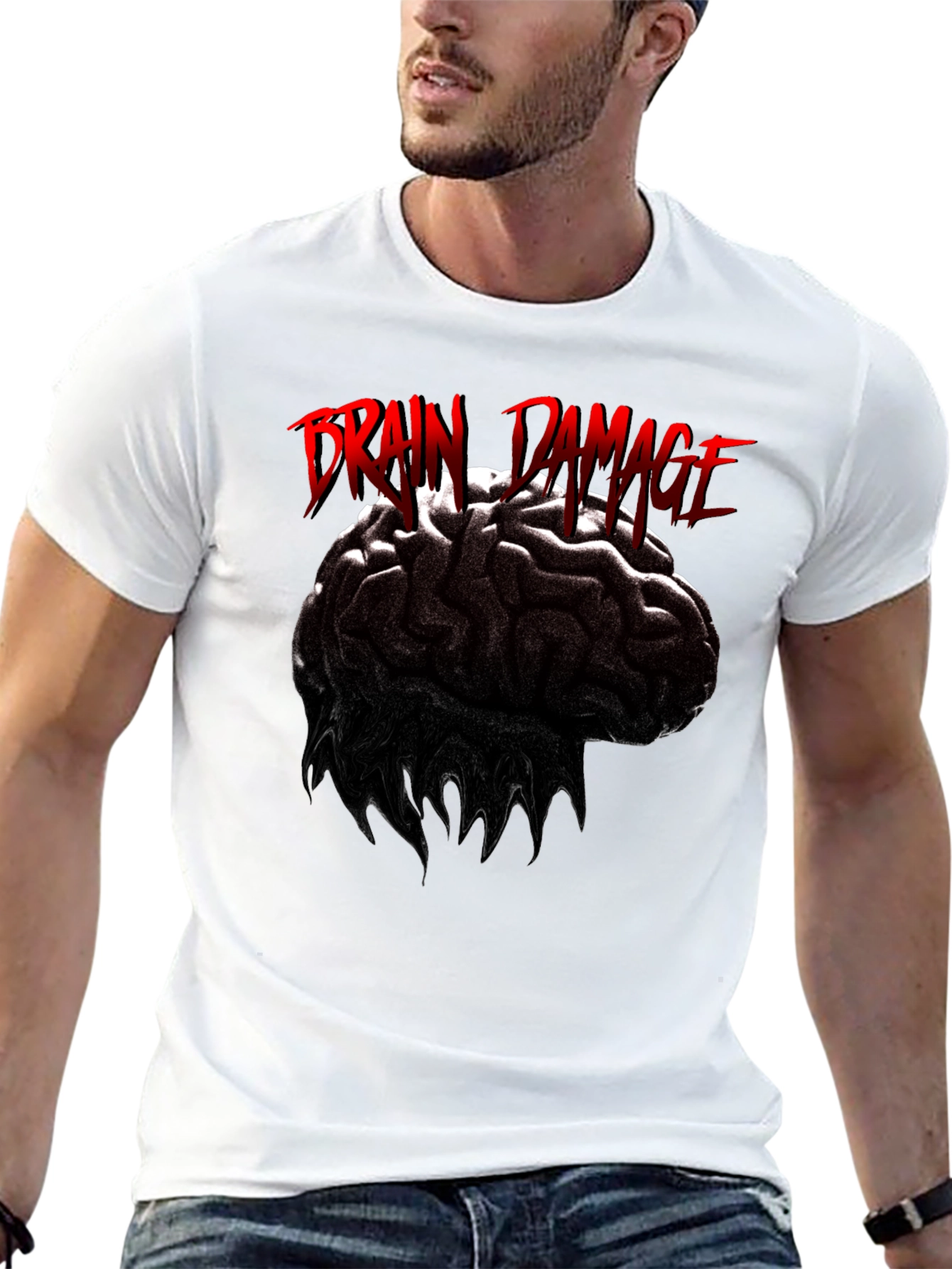 Brain Damage Graphic Print T-Shirt