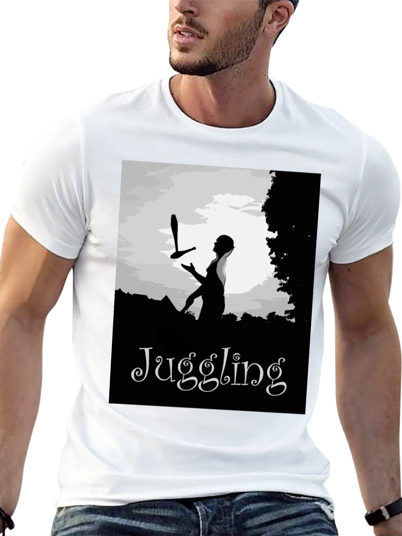 Juggling Graphic T-Shirt - Silhouette Design
