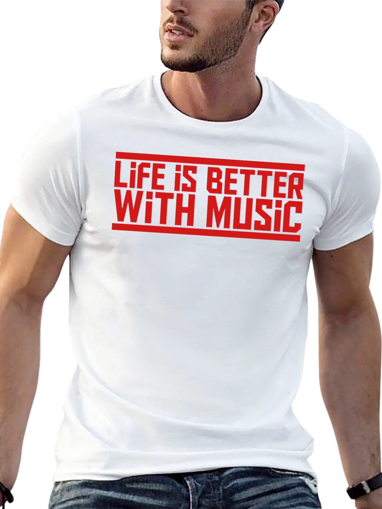 Life is Better With Music Graphic Tee - Black