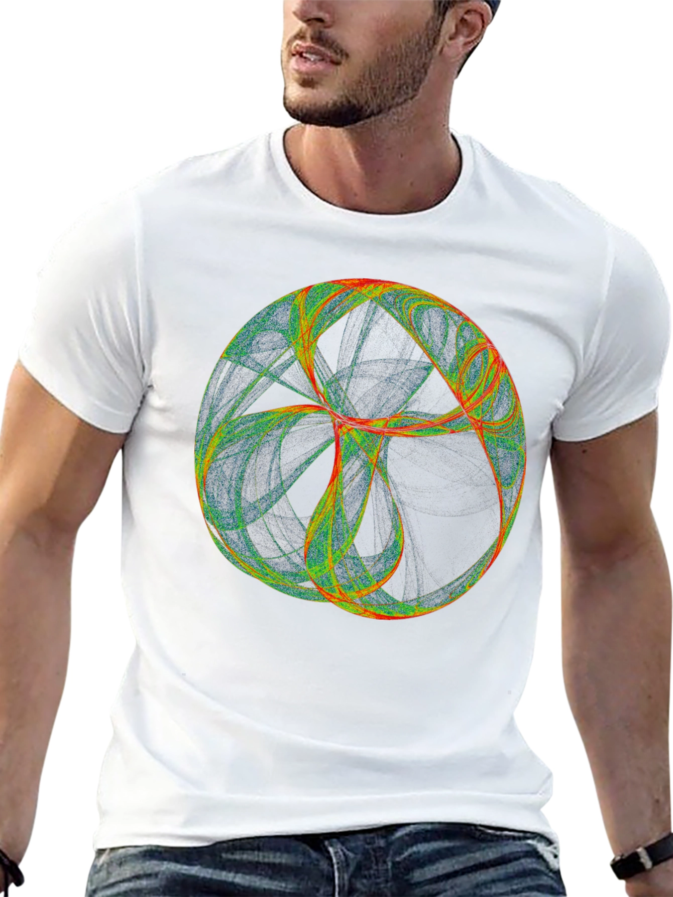 Abstract Orb Graphic Tee - Modern Black T-Shirt