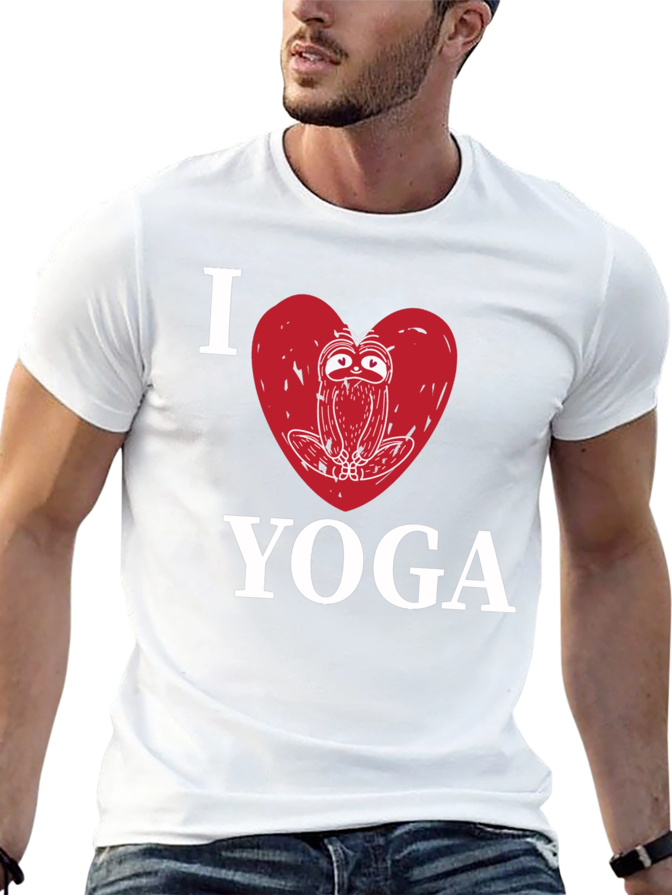 I Heart Yoga Sloth Graphic T-Shirt