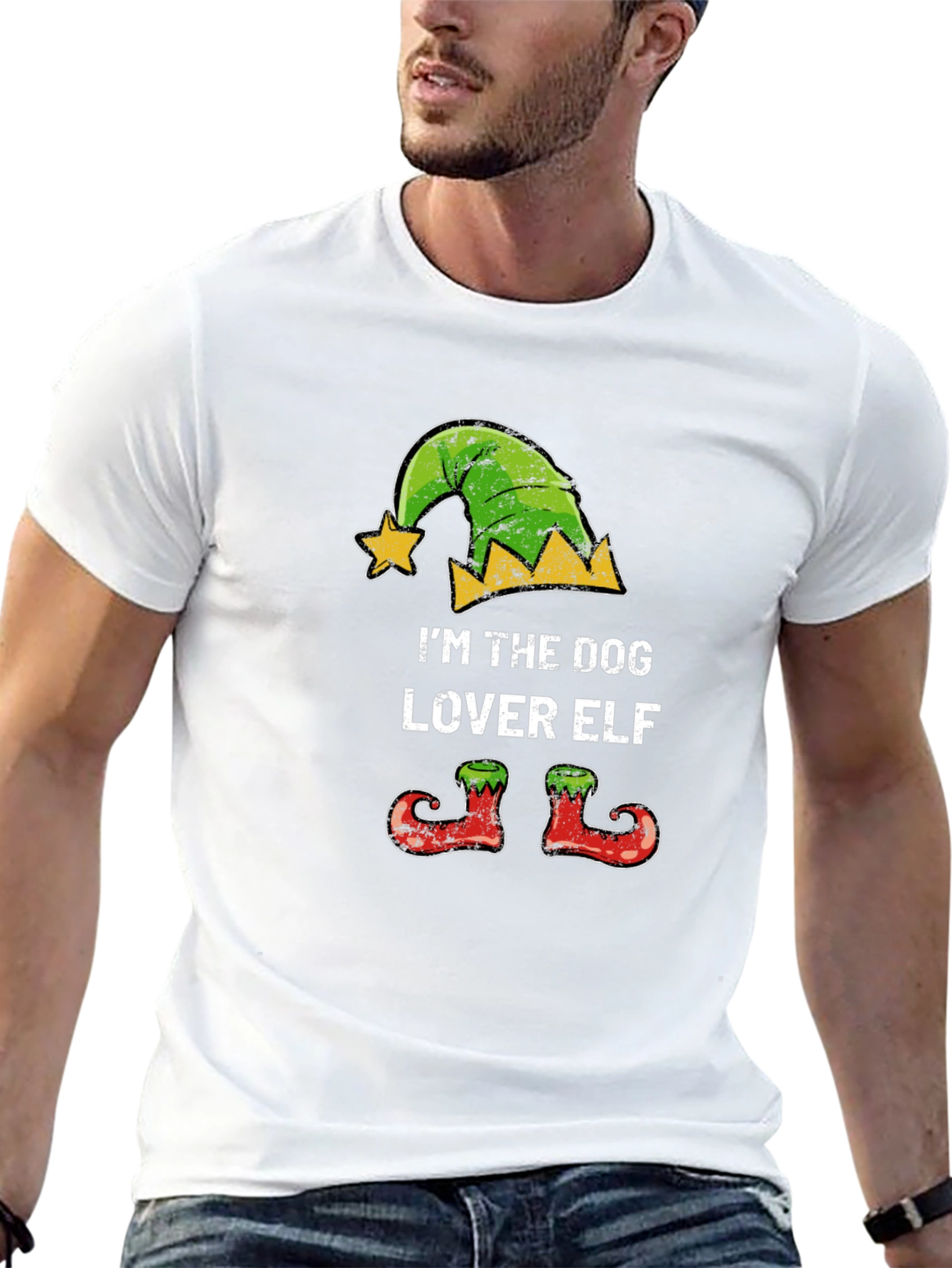 Dog Lover Elf Christmas T-Shirt