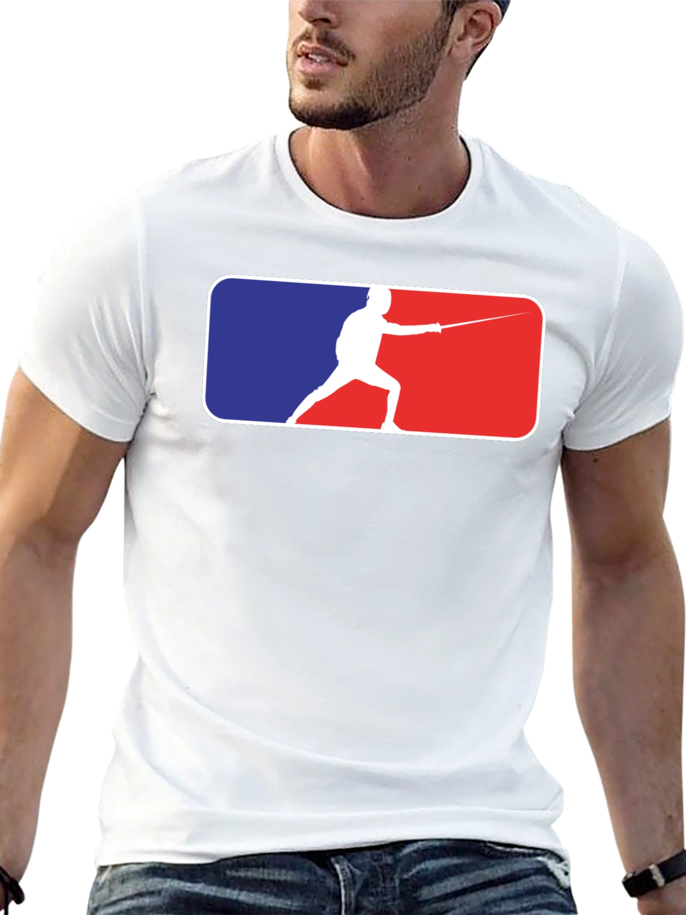 Fencing Silhouette Graphic Tee - Stylish Sport T-Shirt