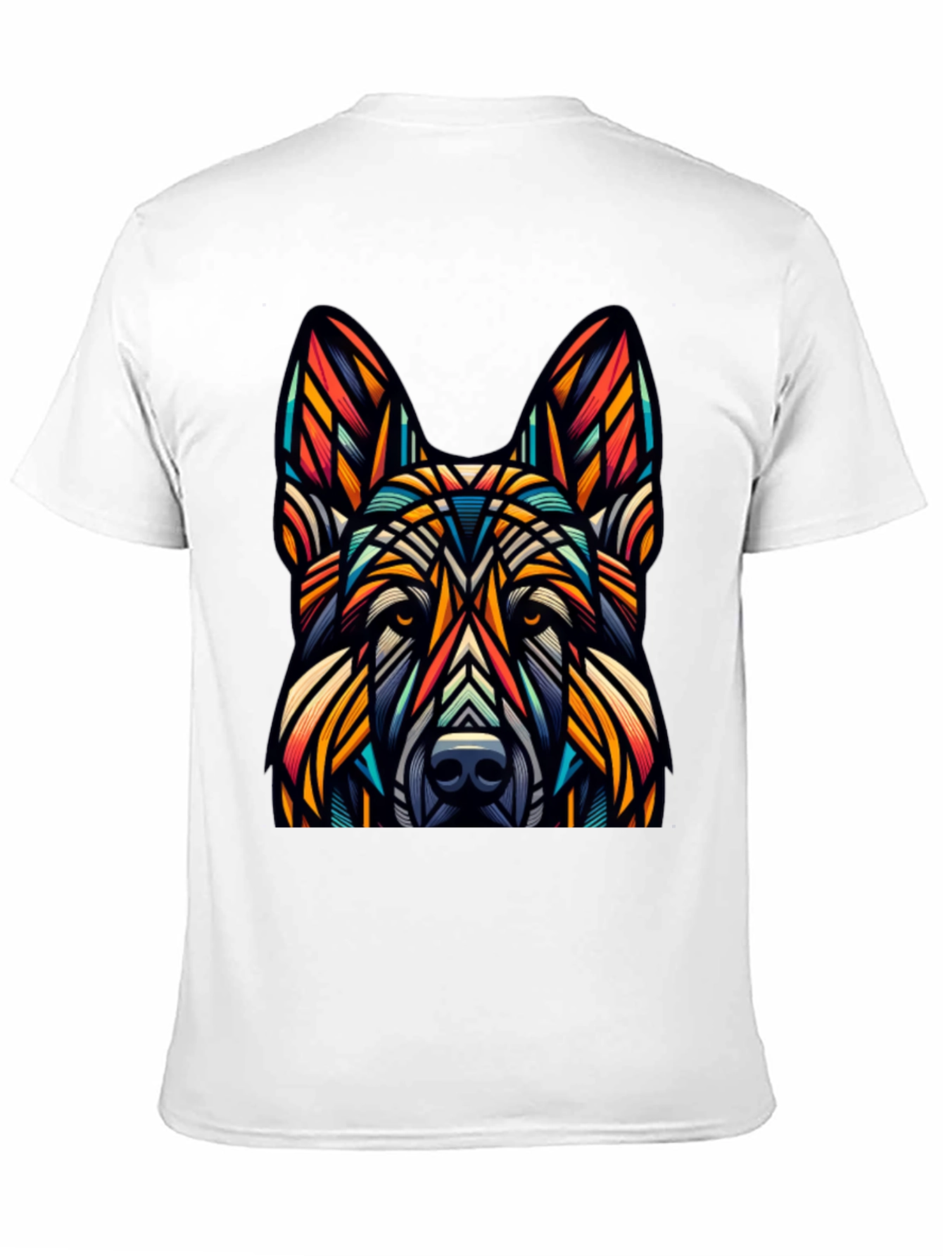 Geometric Dog Graphic Tee - Unique Design