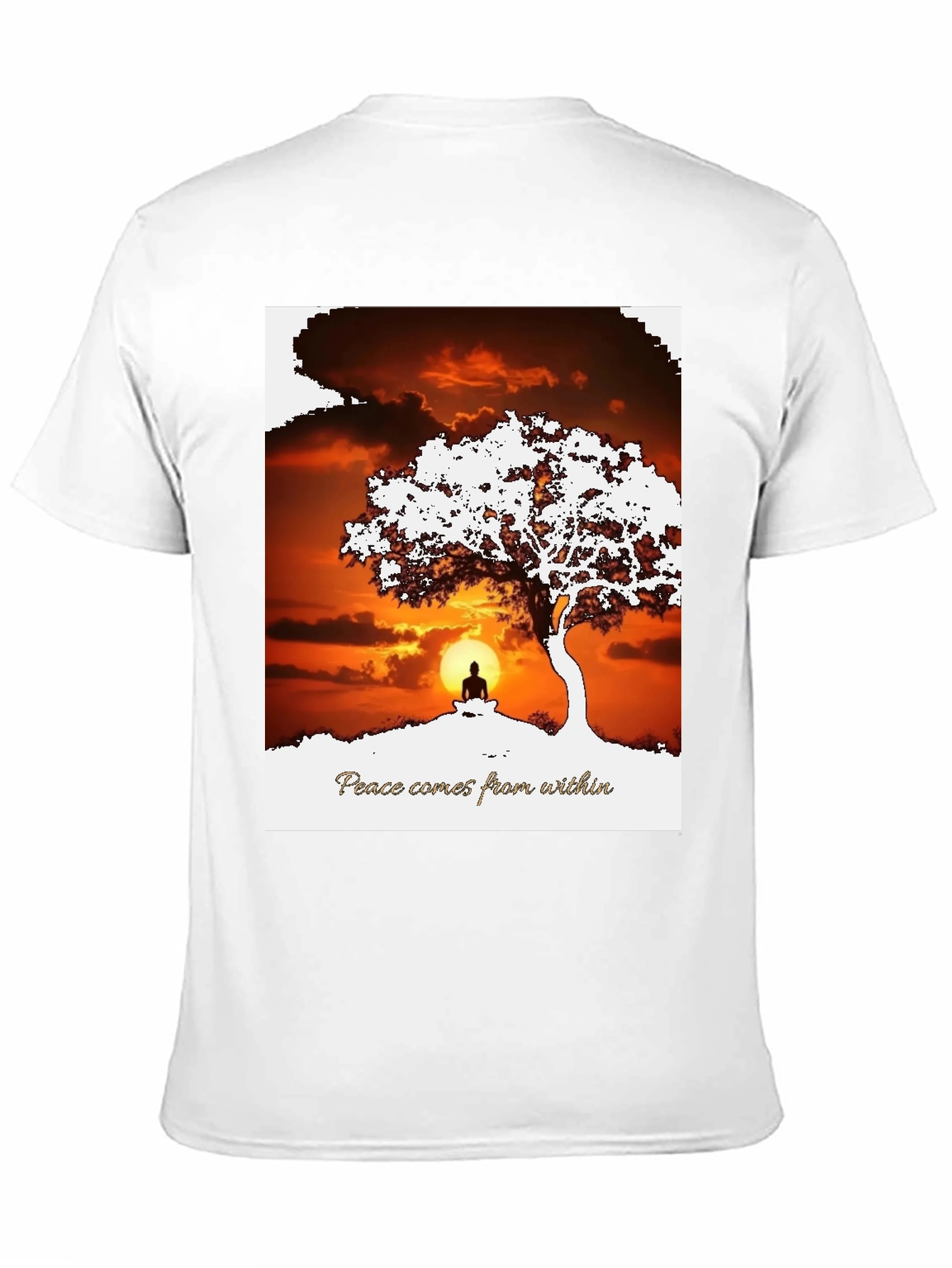 Peace Within T-Shirt - Sunset & Silhouette Design