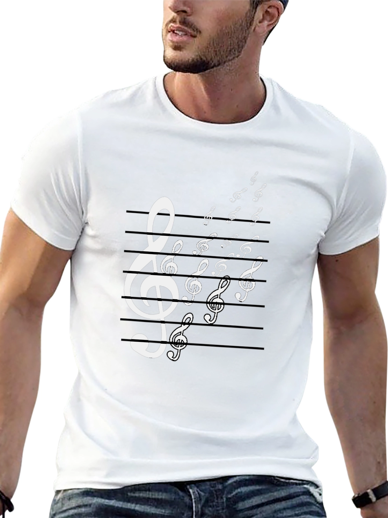 Musical Note Treble Clef Graphic T-Shirt