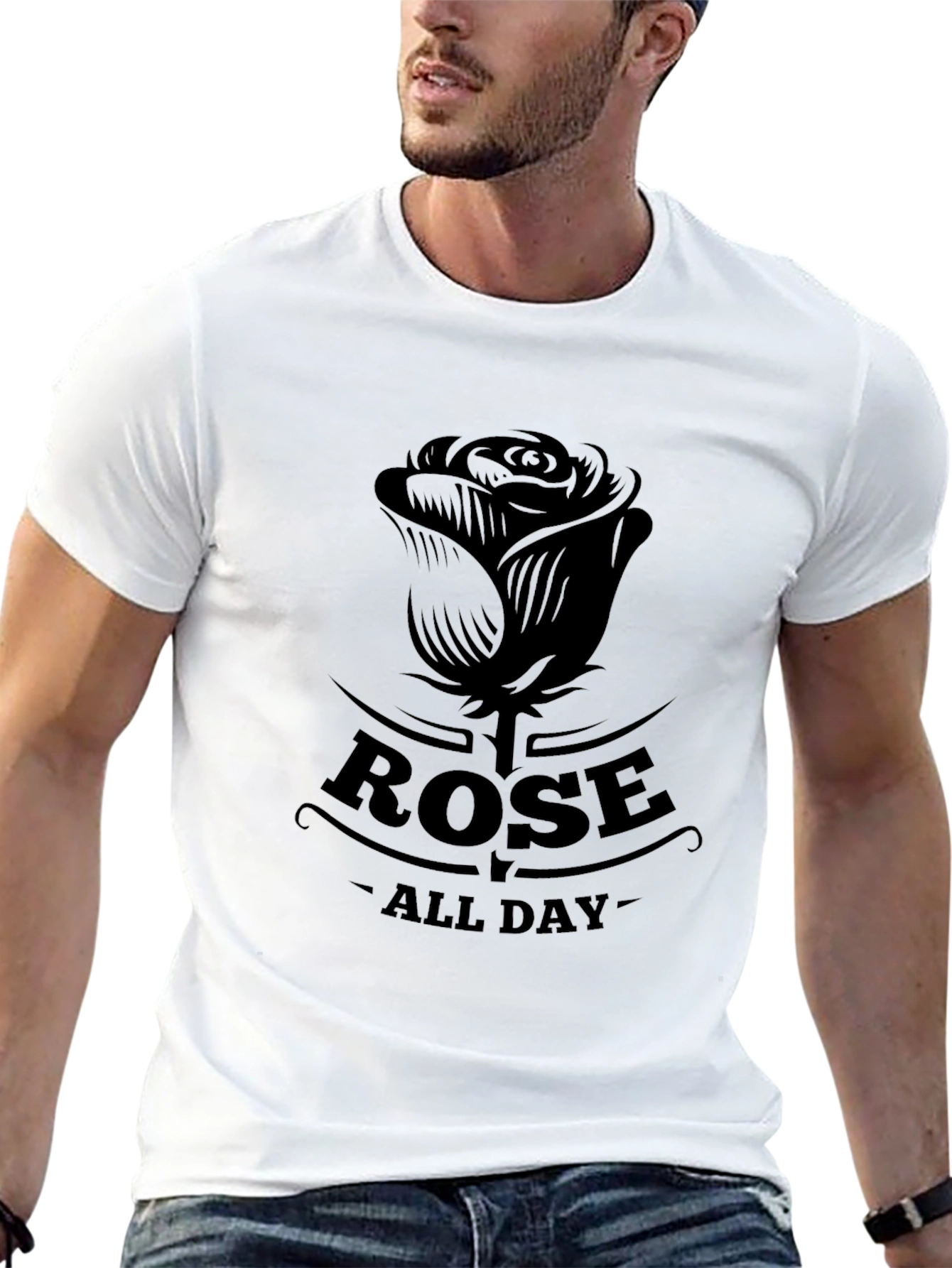 Rose All Day Graphic Tee - Black