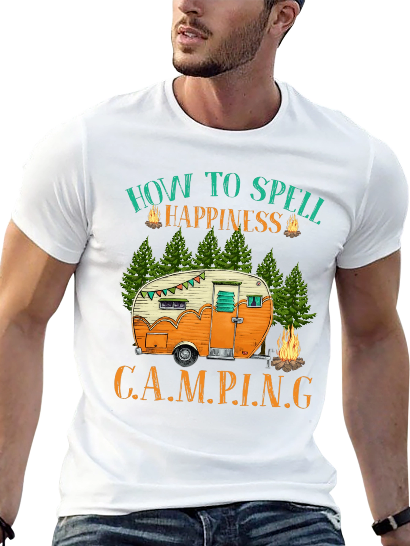 Camping Happiness Graphic T-Shirt