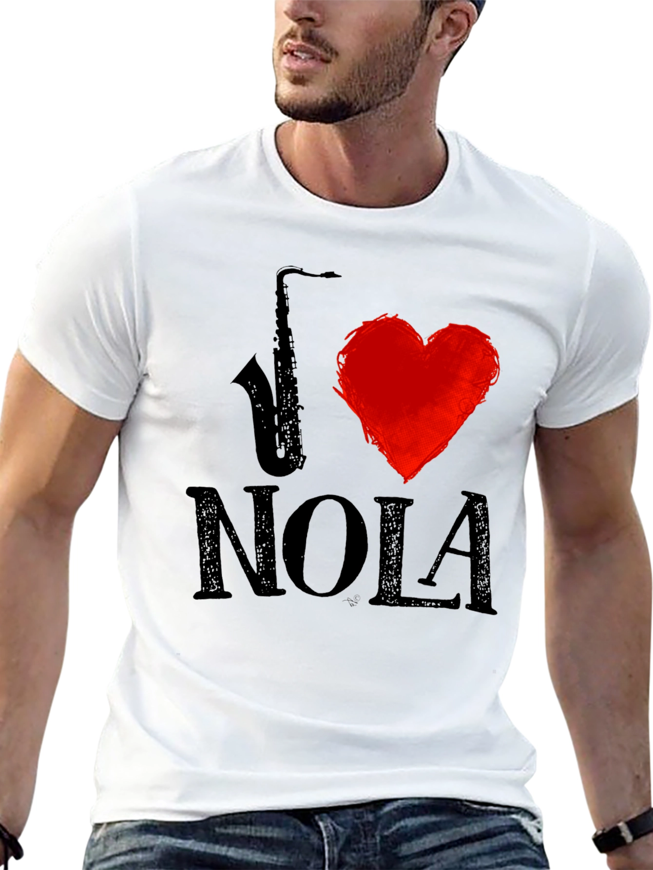 I Sax Heart NOLA Black T-Shirt