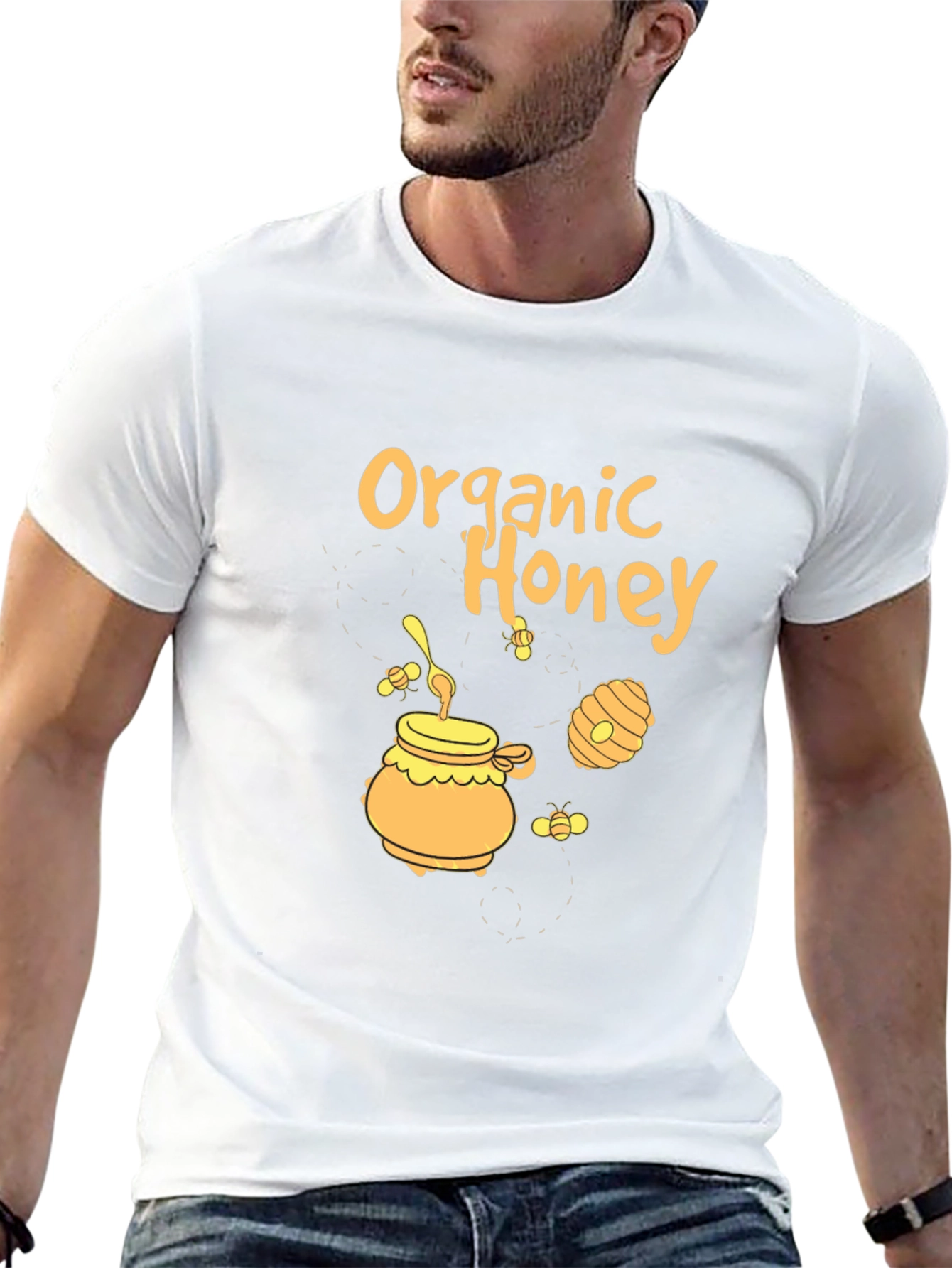 Organic Honey Graphic Print Black T-Shirt