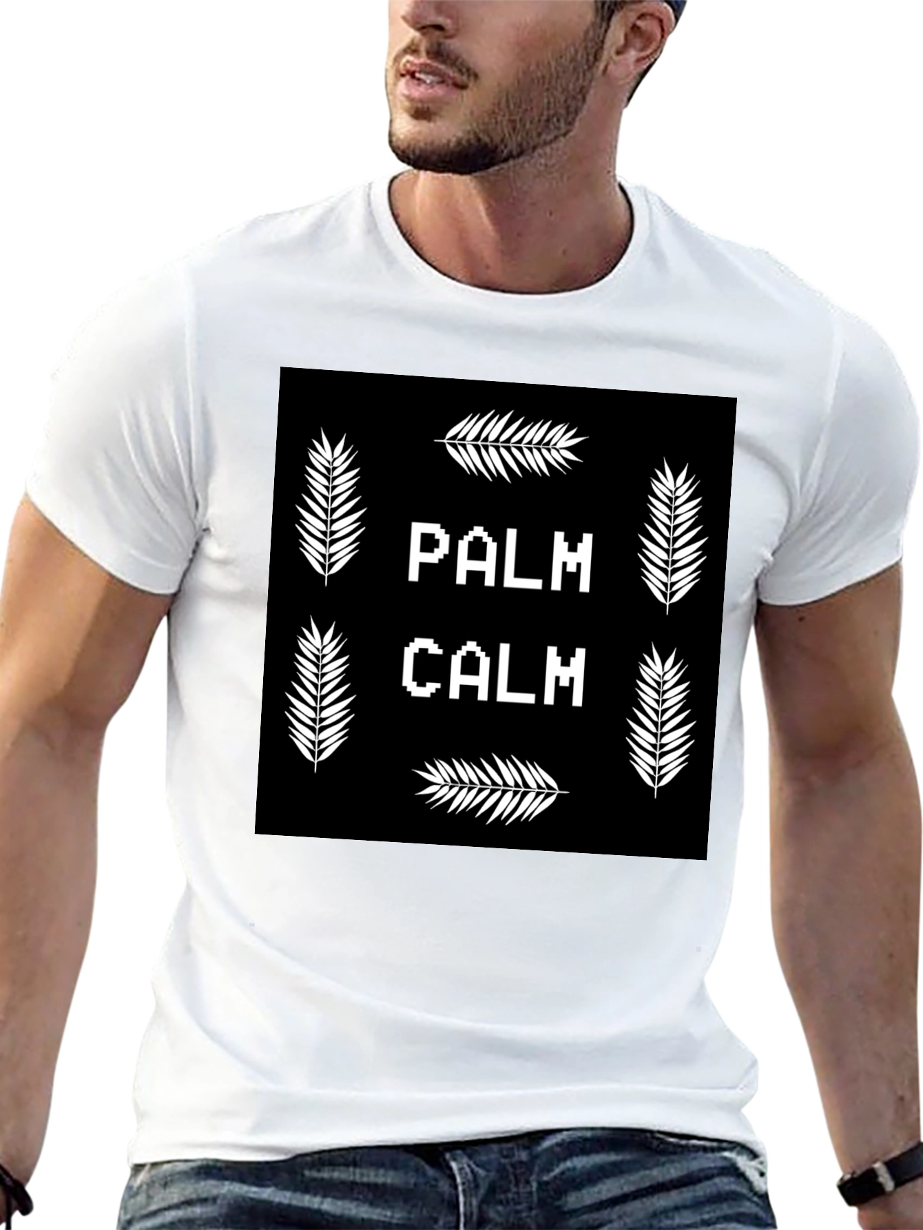 Palm Calm Black T-Shirt
