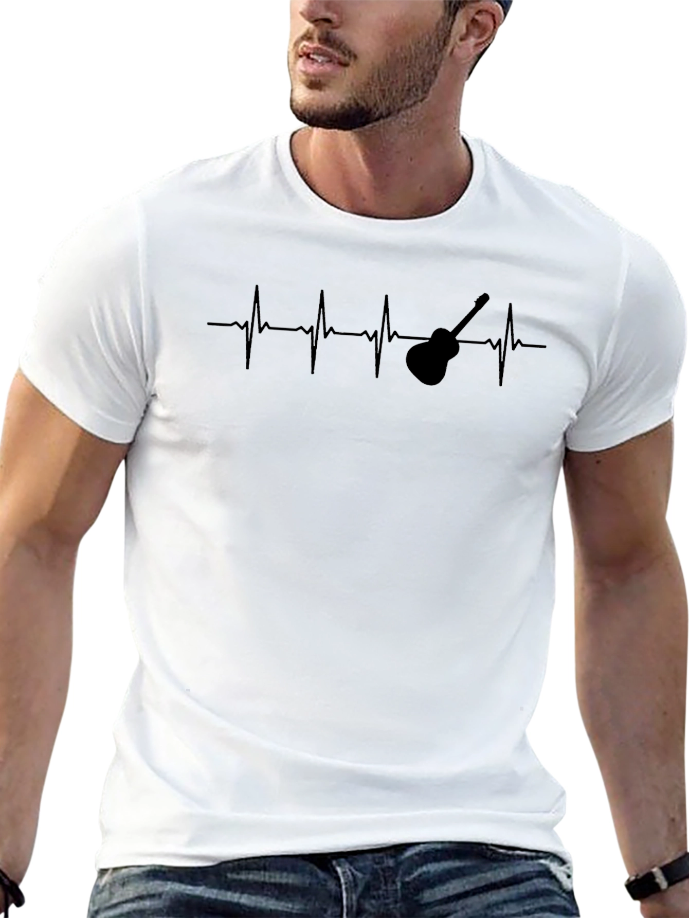 Guitar Heartbeat T-Shirt - Musician Graphic Tee