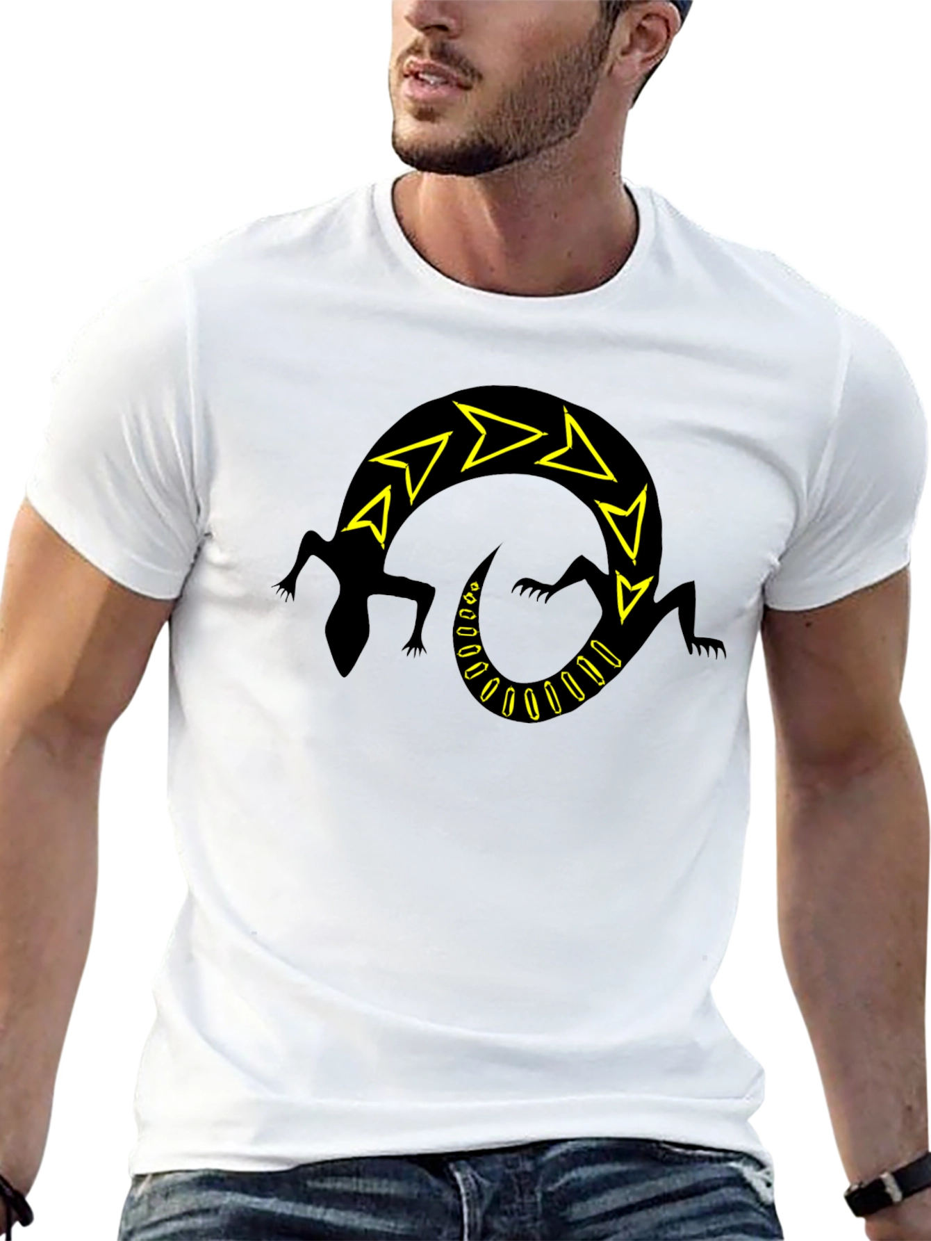 Black Lizard Arrow Design T-Shirt