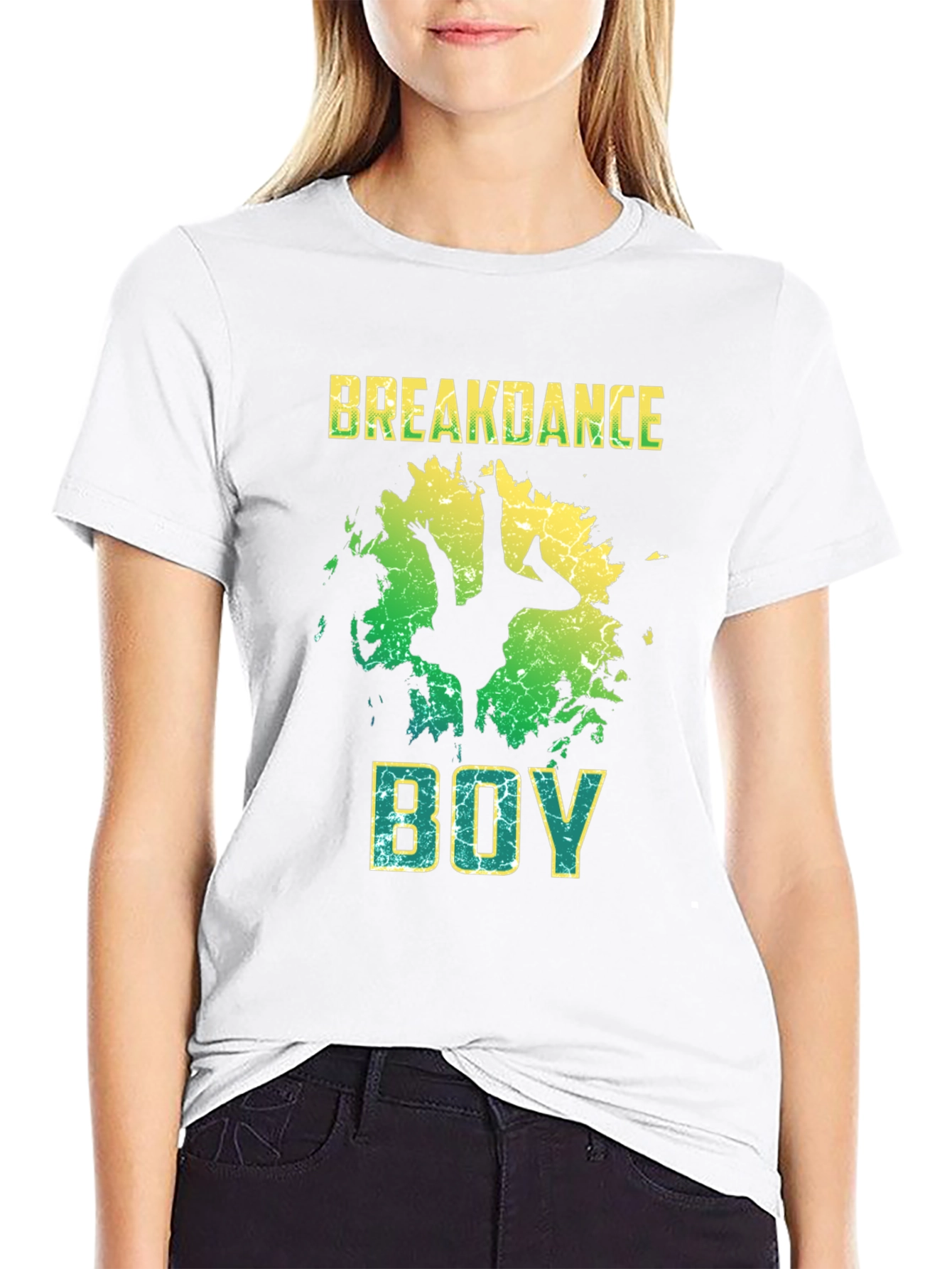 Breakdance Boy Graphic T-Shirt - Black