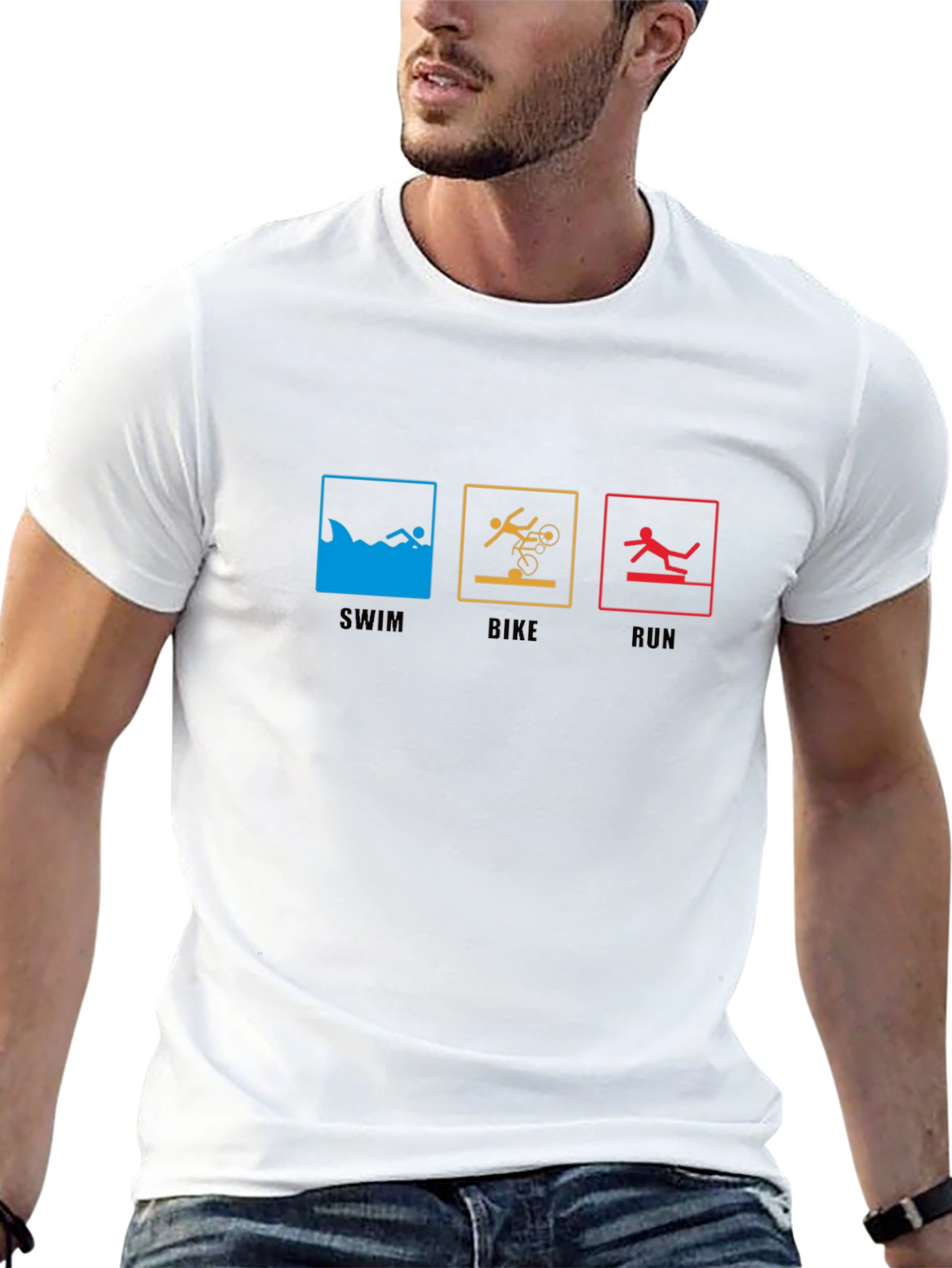 Triathlon T-Shirt: Swim Bike Run - Sporty Tee