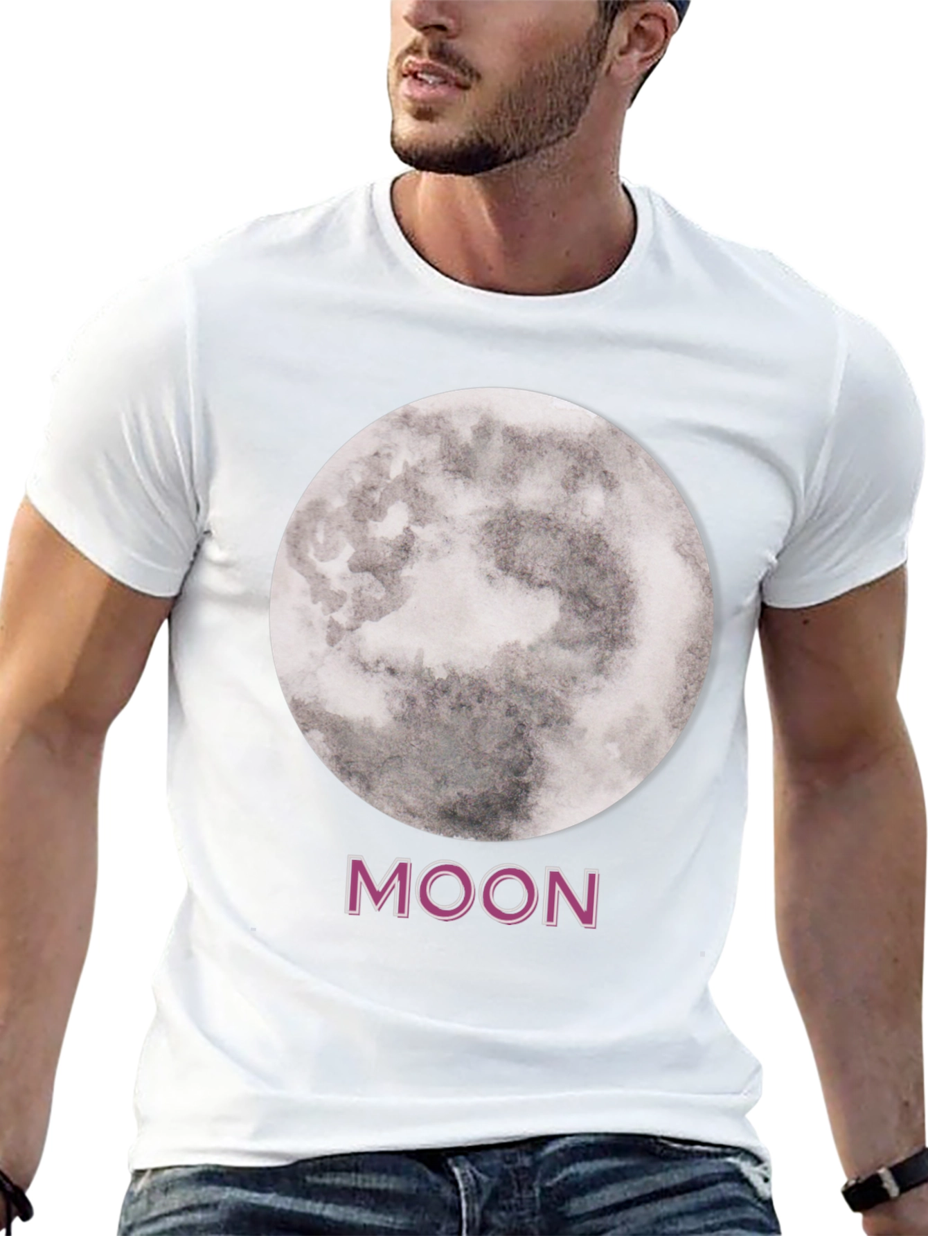 Lunar Moon Graphic Tee - Stylish Space T-Shirt