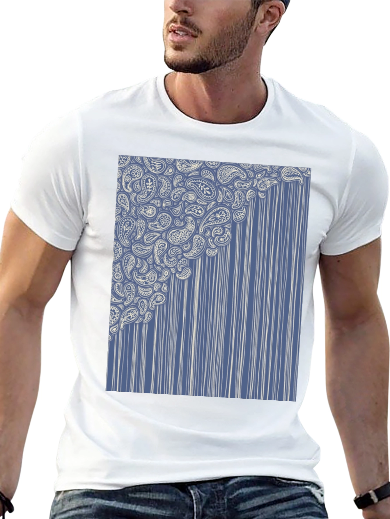 Paisley Cascade Graphic Tee - Stylish Comfort