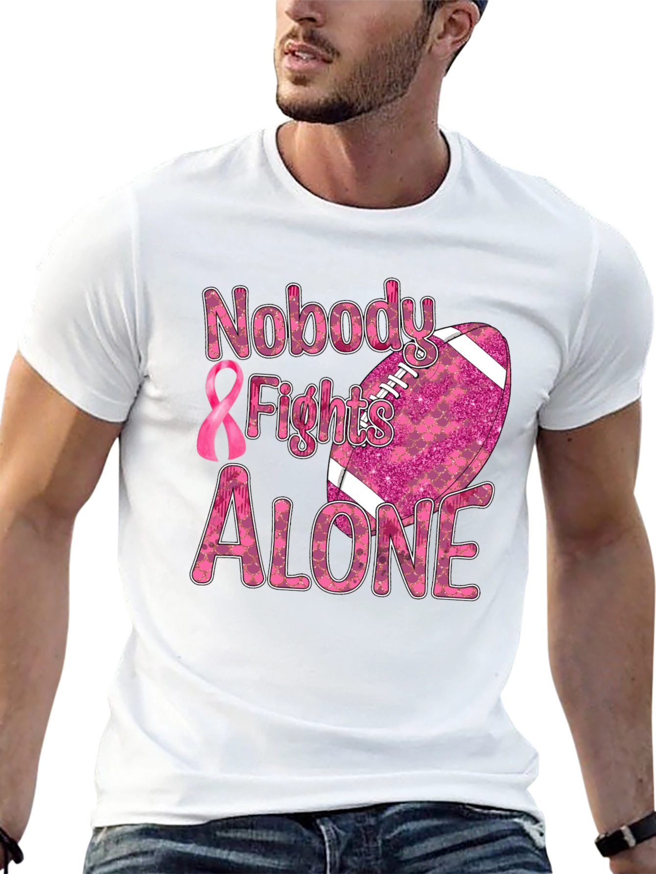 Breast Cancer Awareness Football T-Shirt