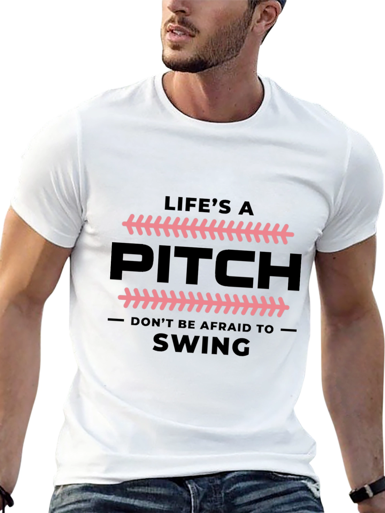 Lifes a Pitch Black Graphic T-Shirt