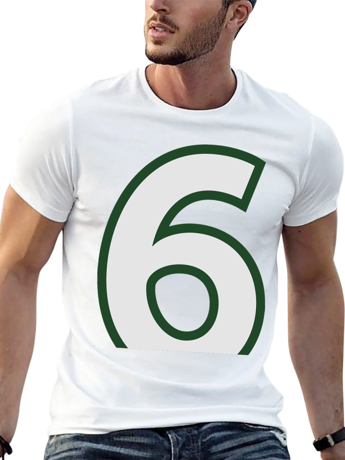 Number 6 Graphic Tee - Black Cotton Blend