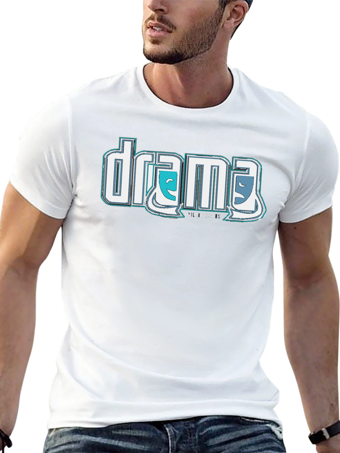 Drama T-Shirt: Comedic & Tragic Masks
