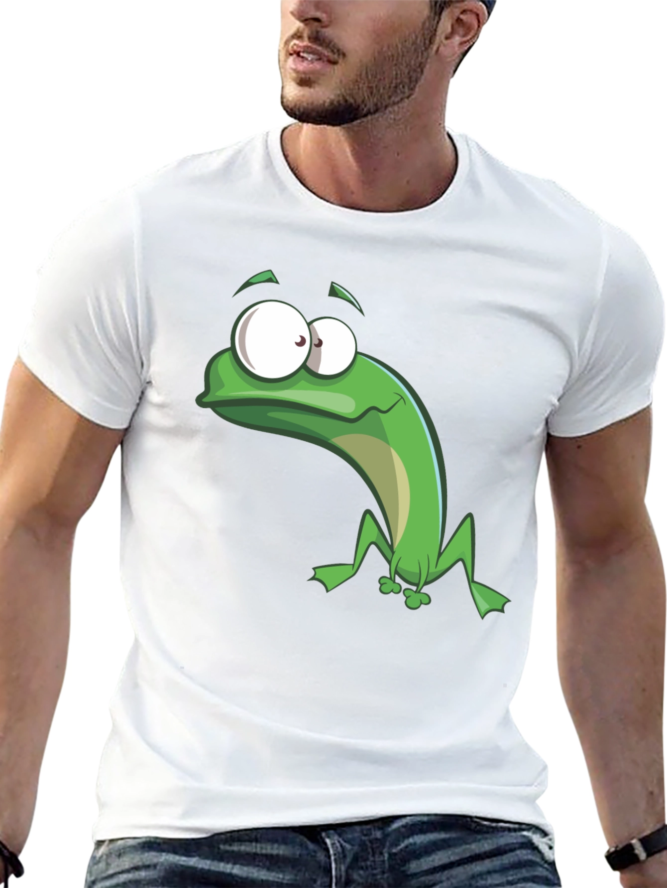 Funny Frog Graphic Tee - Black Cotton T-Shirt