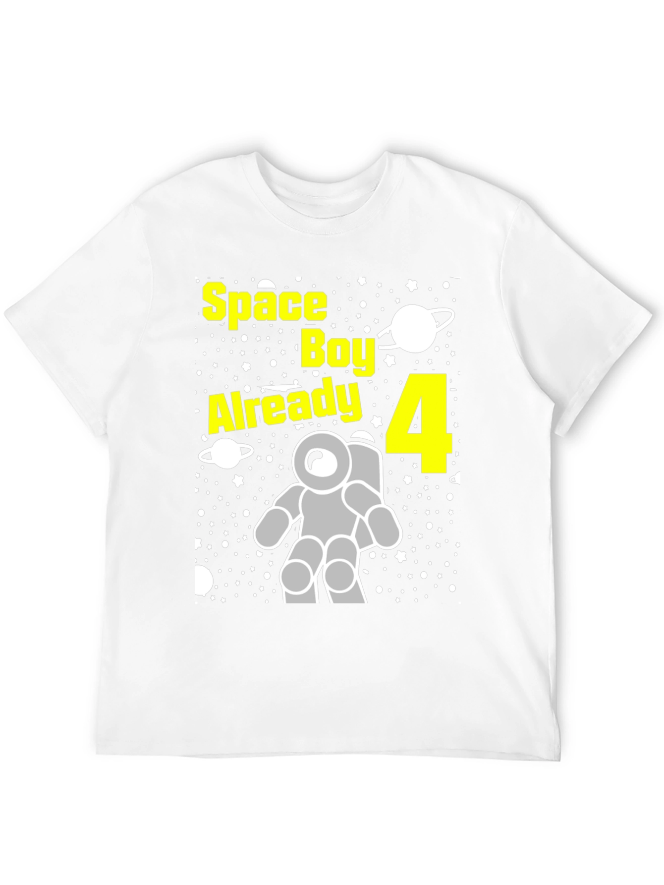 Space Boy Birthday T-Shirt - Already 4 Astronaut Tee