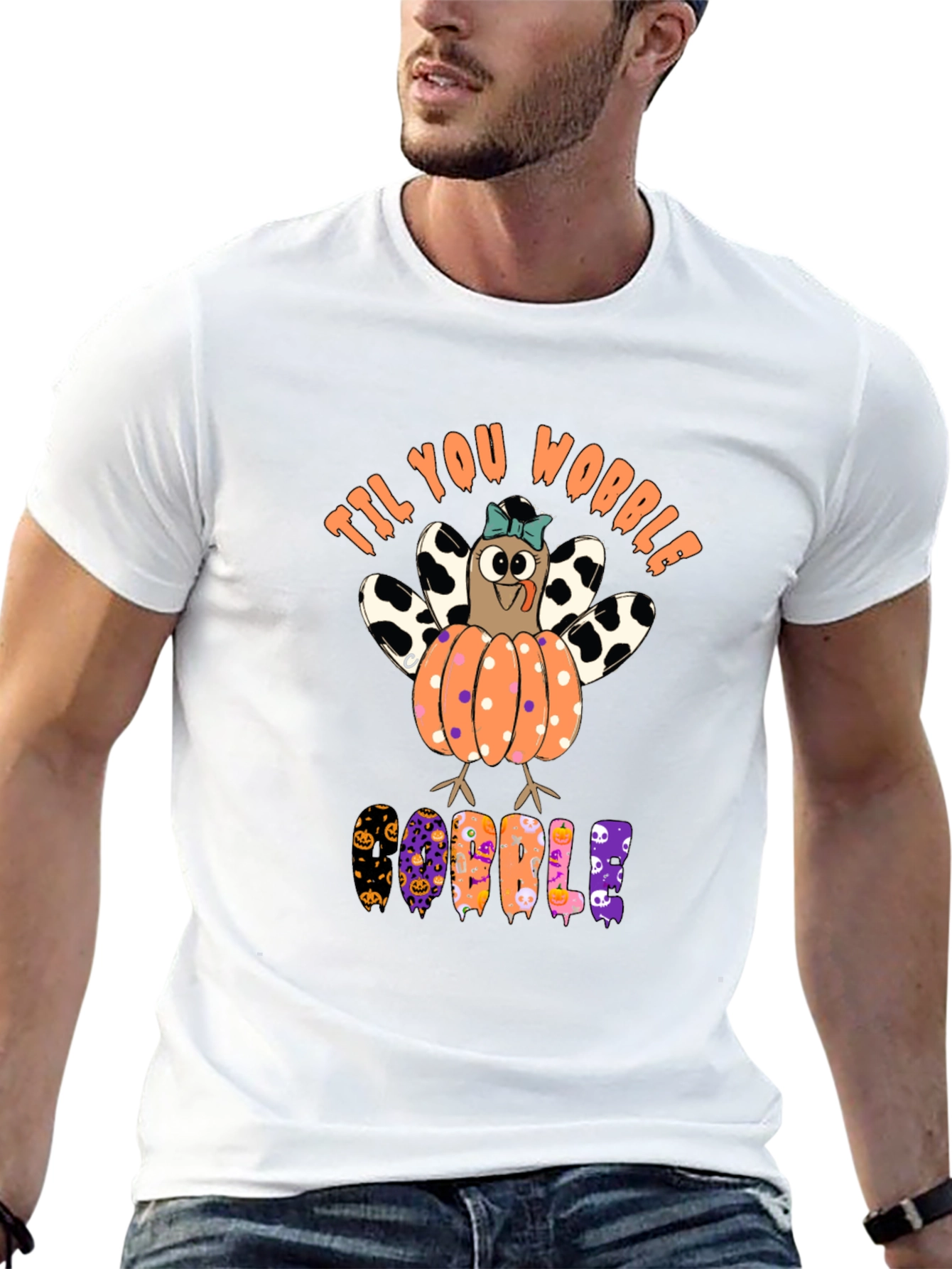 Til You Wobble Turkey Pumpkin Halloween T-Shirt
