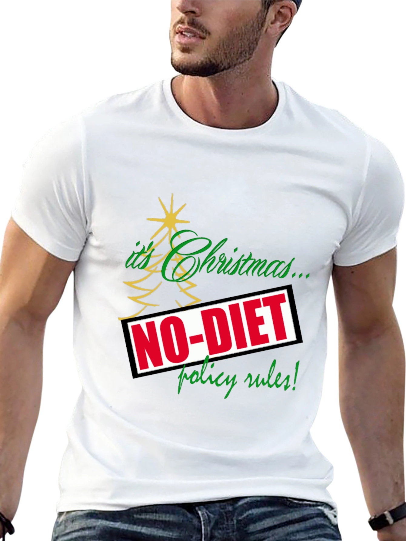 Funny Christmas No-Diet Policy T-Shirt