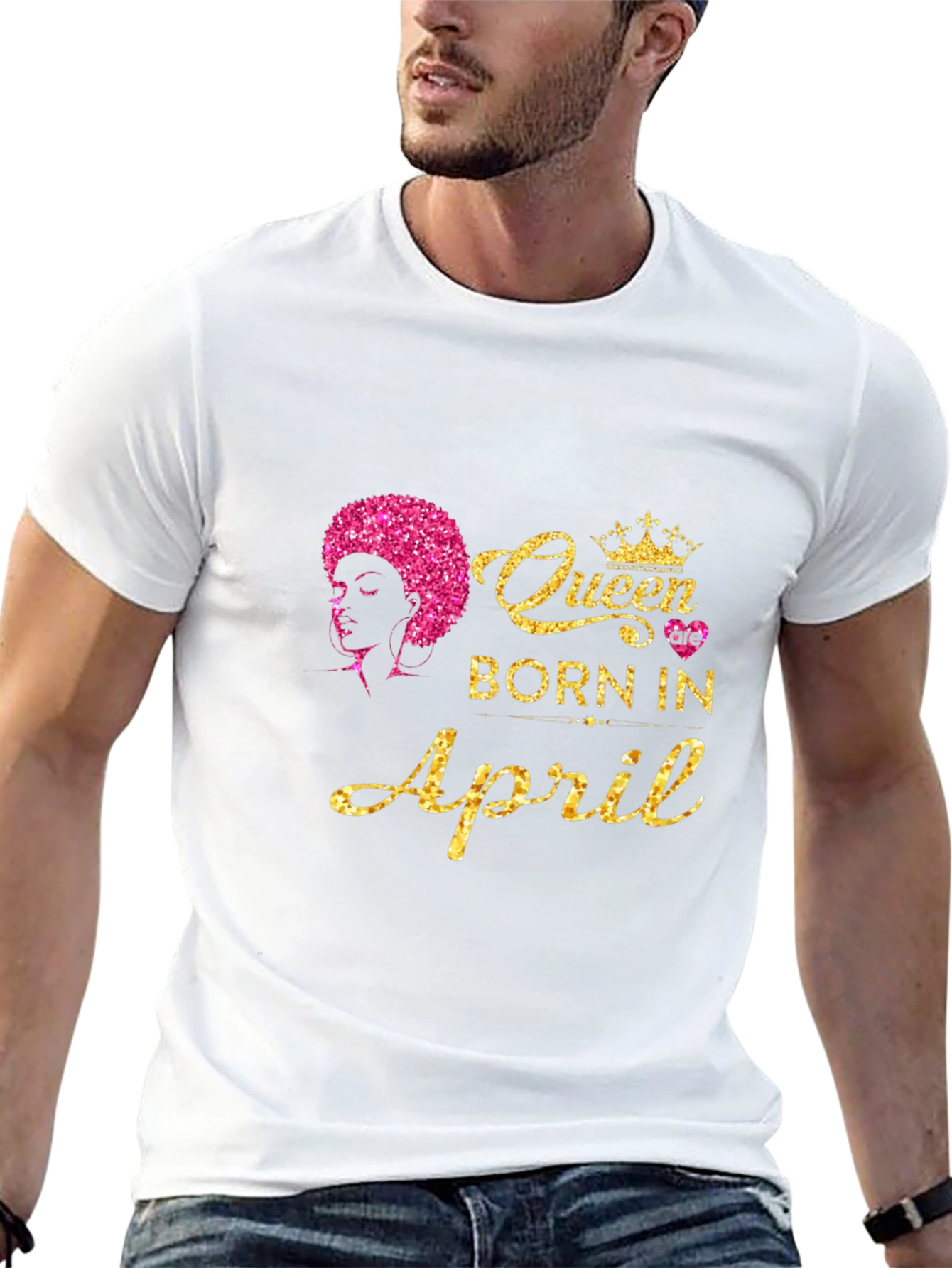 Queen Born in April Black T-Shirt