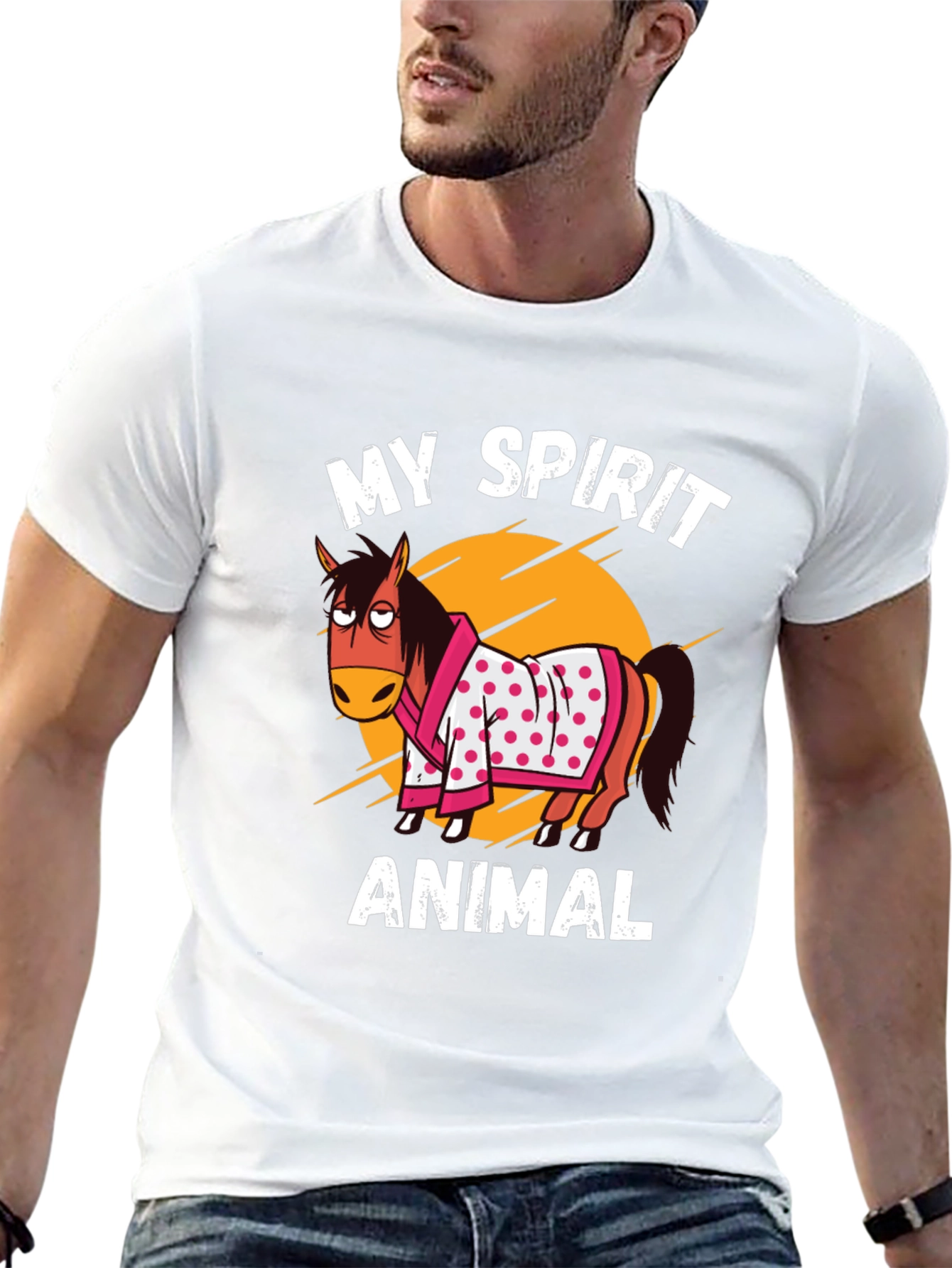 My Spirit Animal T-Shirt Horse Cartoon Graphic Tee