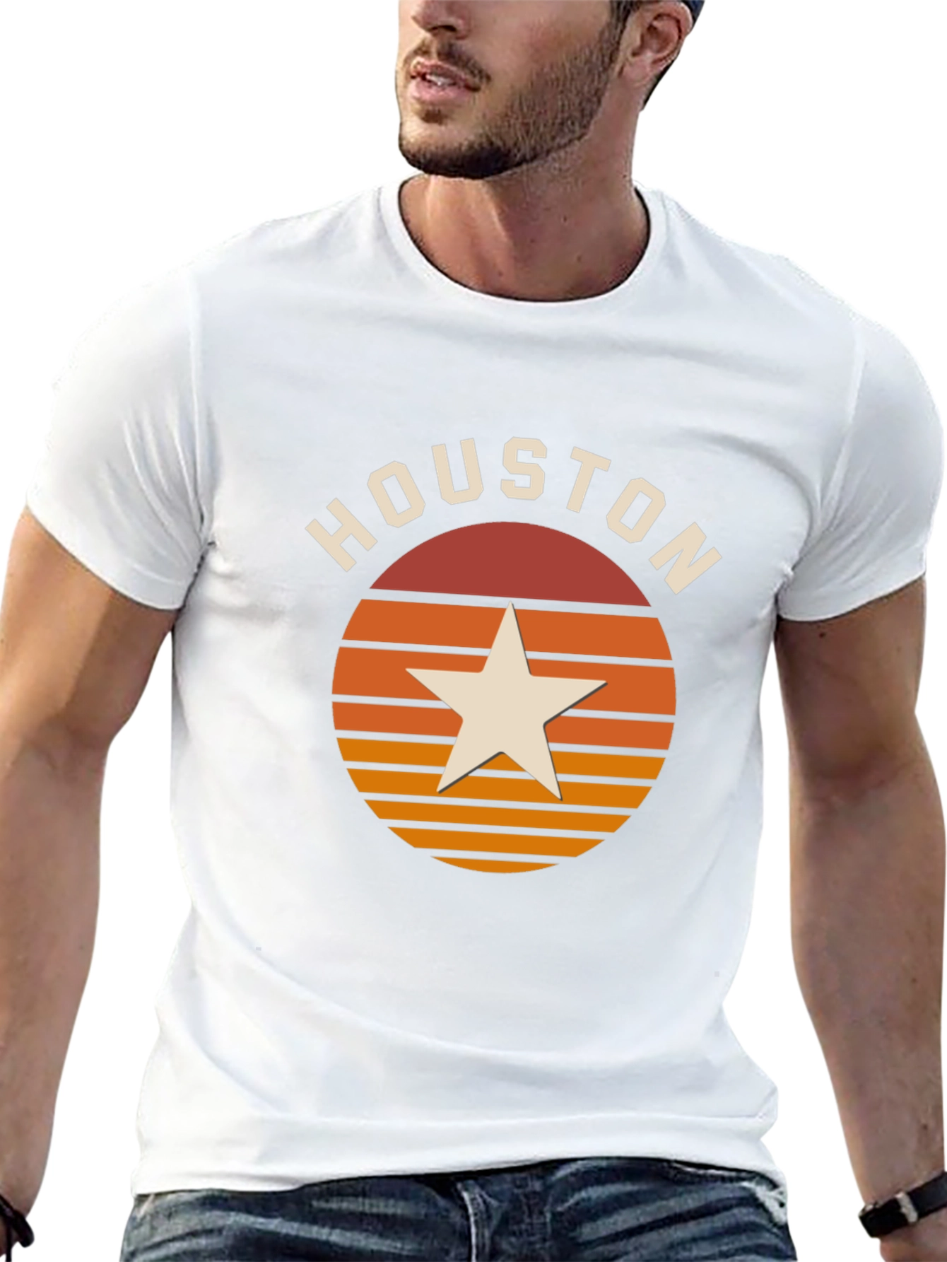 Houston Retro Sunset Star T-Shirt