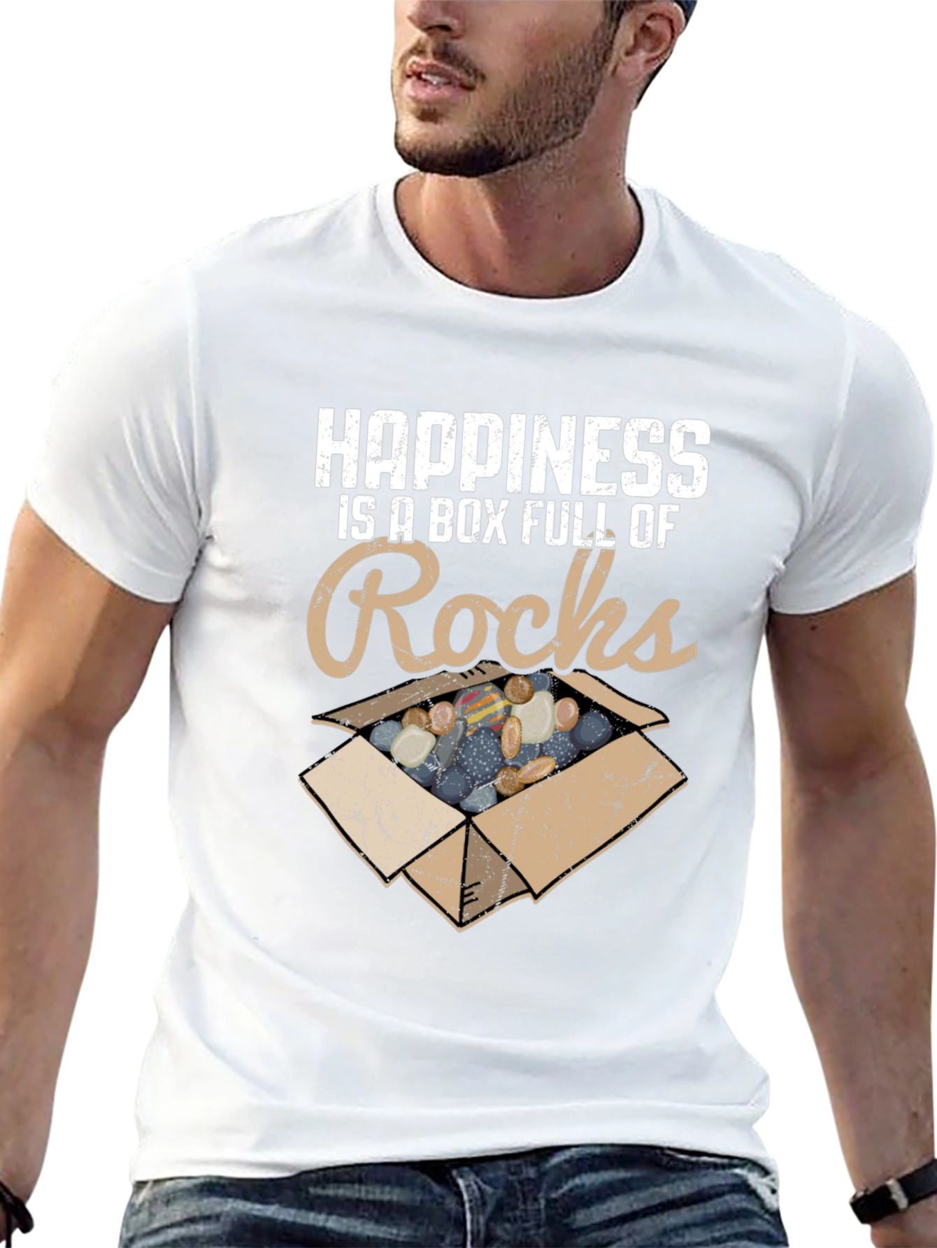 Happiness Rocks T-Shirt - Funny Rock Collector Tee