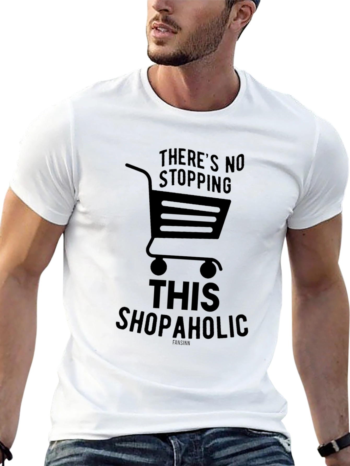 Shopaholic Graphic Tee - Black Cotton Shirt