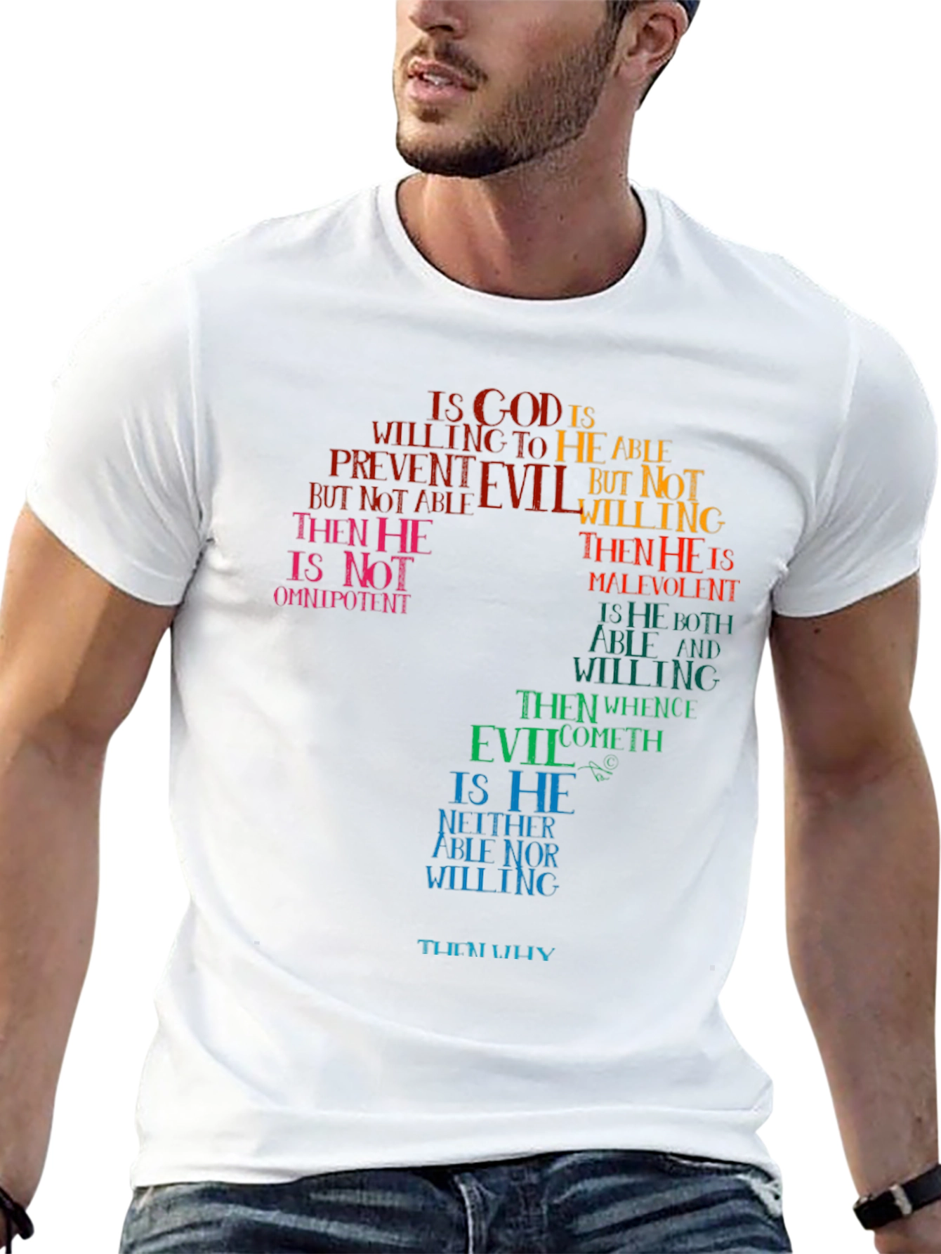 Philosophical Question T-Shirt - God and Evil