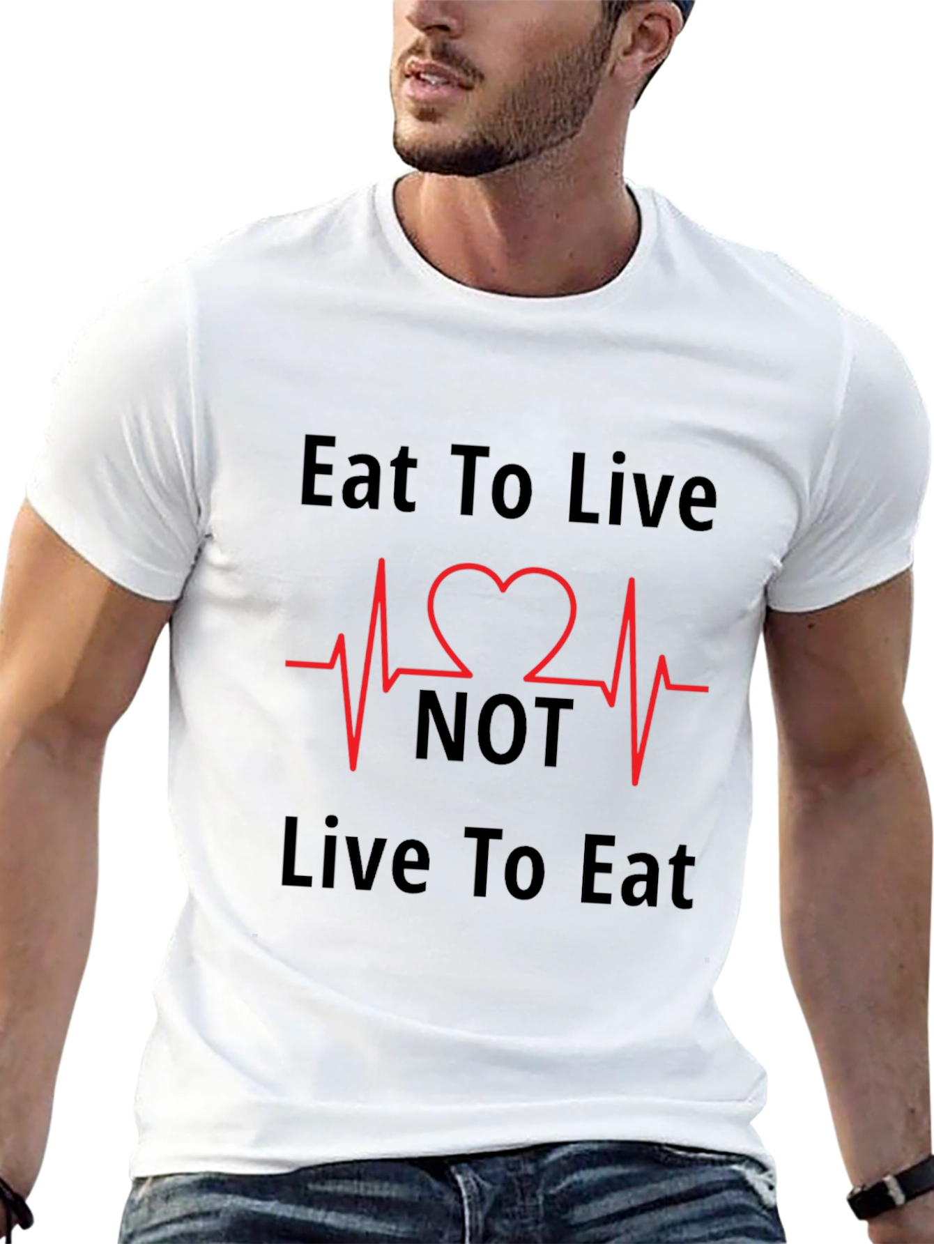Eat to Live T-Shirt - Heartbeat Design