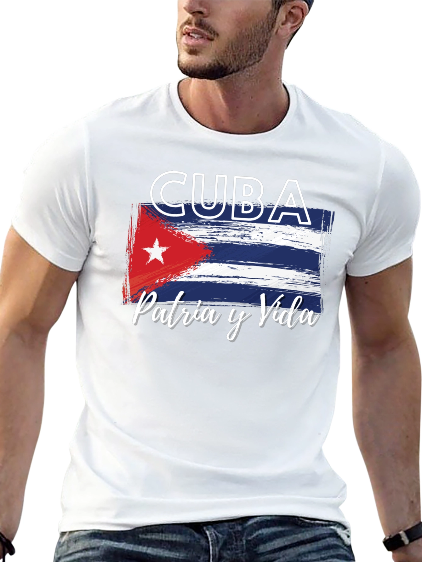 Cuba Flag T-Shirt Patria y Vida