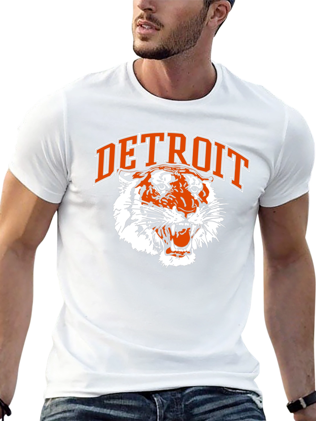 Detroit Tigers Graphic Tee - Classic Black Cotton T-Shirt