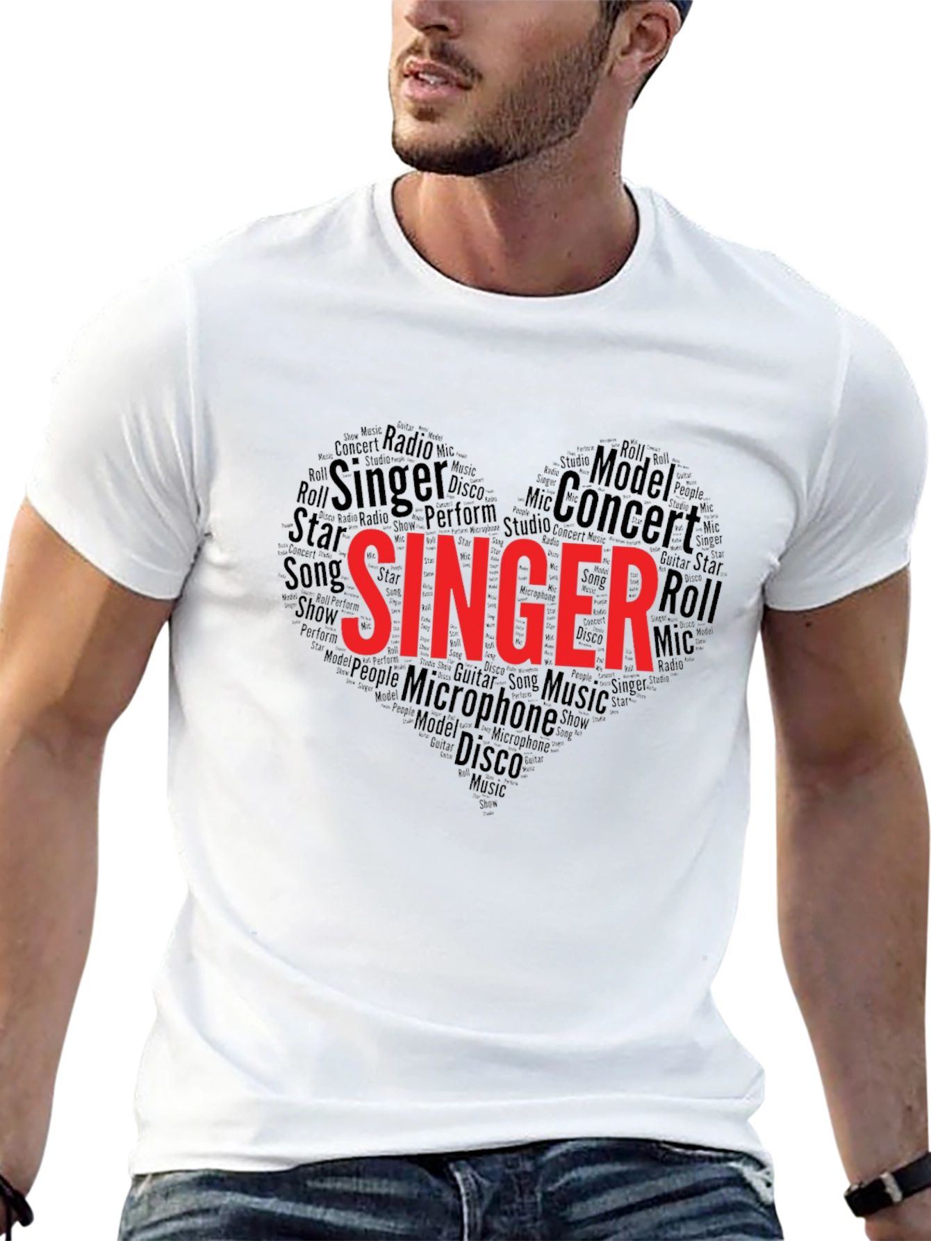 Singer Heart Word Art Graphic Tee