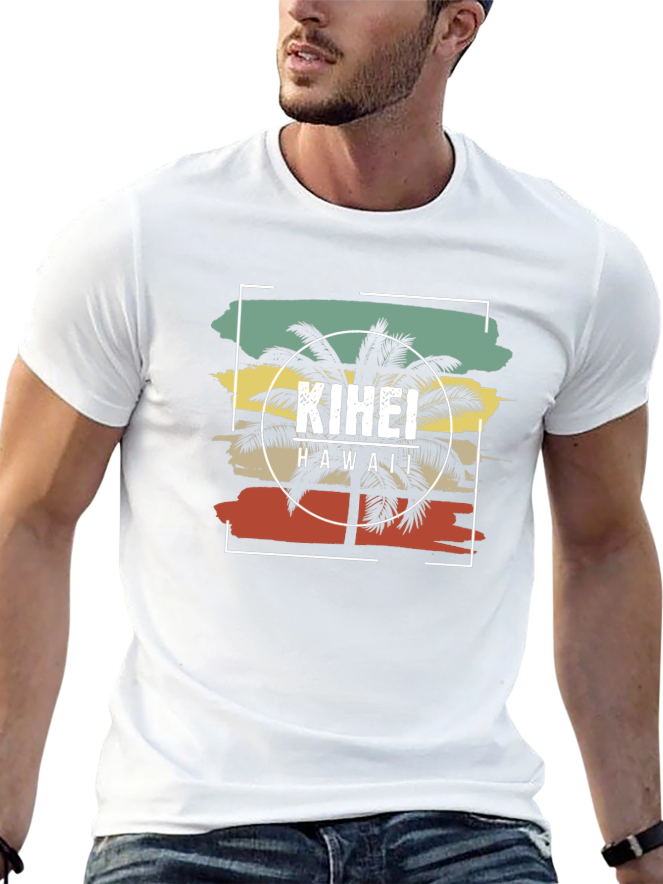 Kihei Hawaii Palm Tree Graphic Tee - Retro Style
