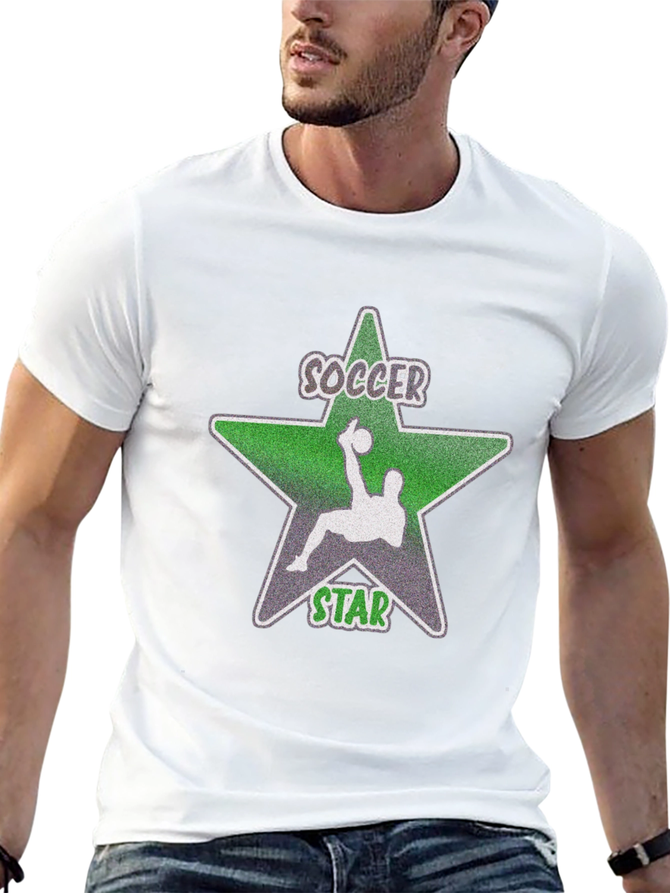 Soccer Star Graphic T-Shirt - Stylish Cotton Tee