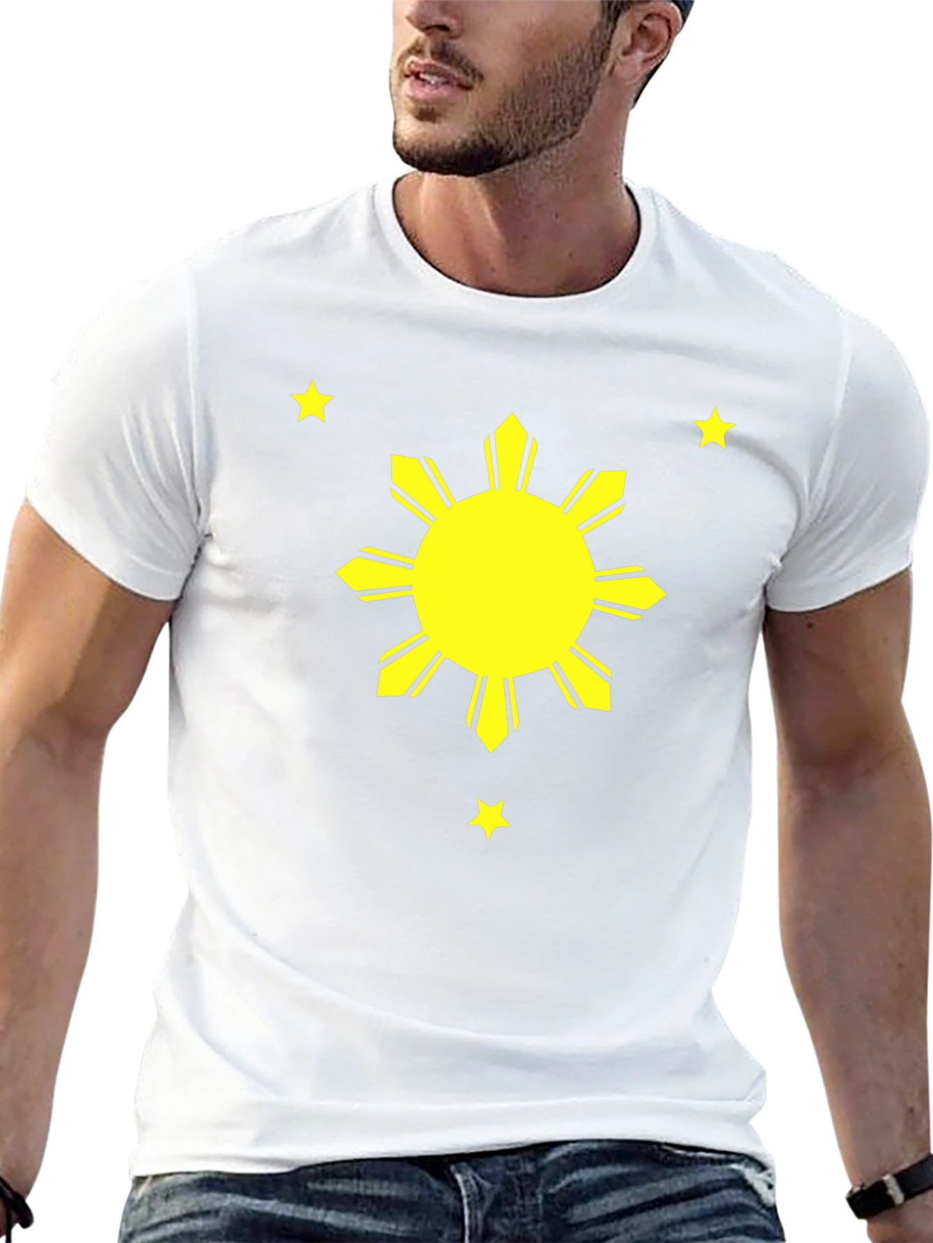 Philippines Flag Sun & Stars Black T-Shirt