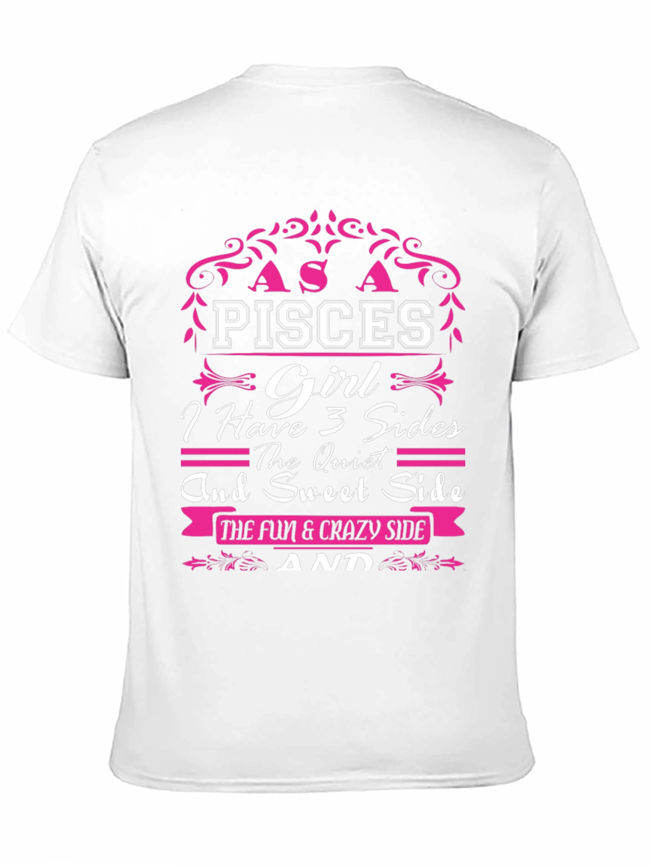 Pisces Girl T-Shirt: 3 Sides Zodiac Tee