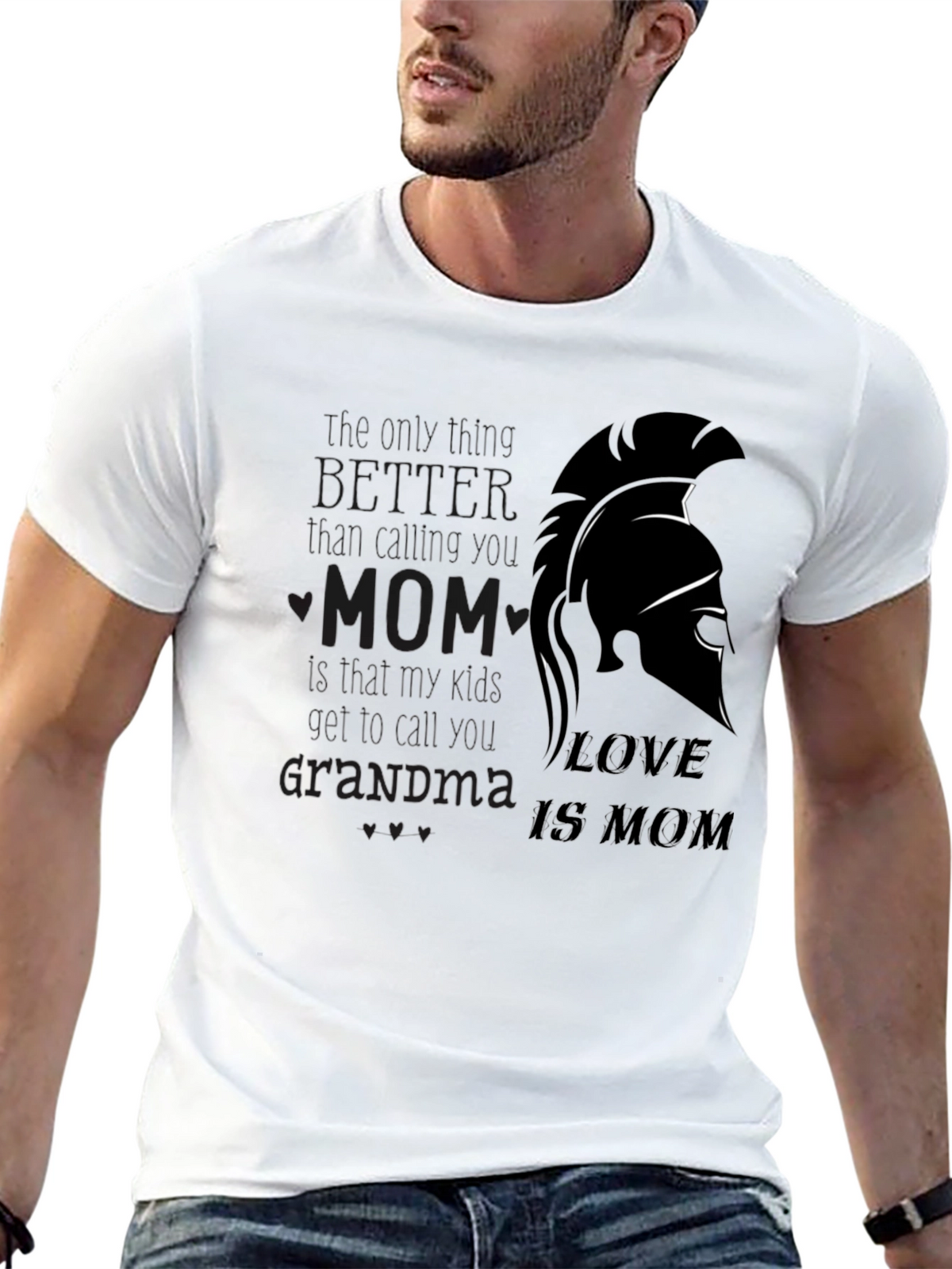 Love is Mom T-Shirt - Spartan Design Black Tee