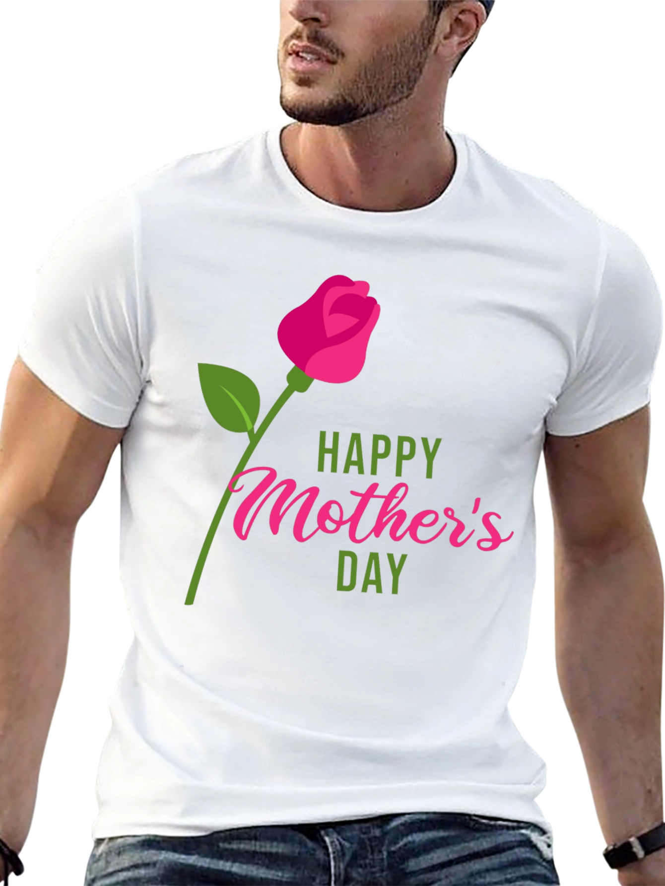 Happy Mothers Day Graphic Tee - Black Cotton
