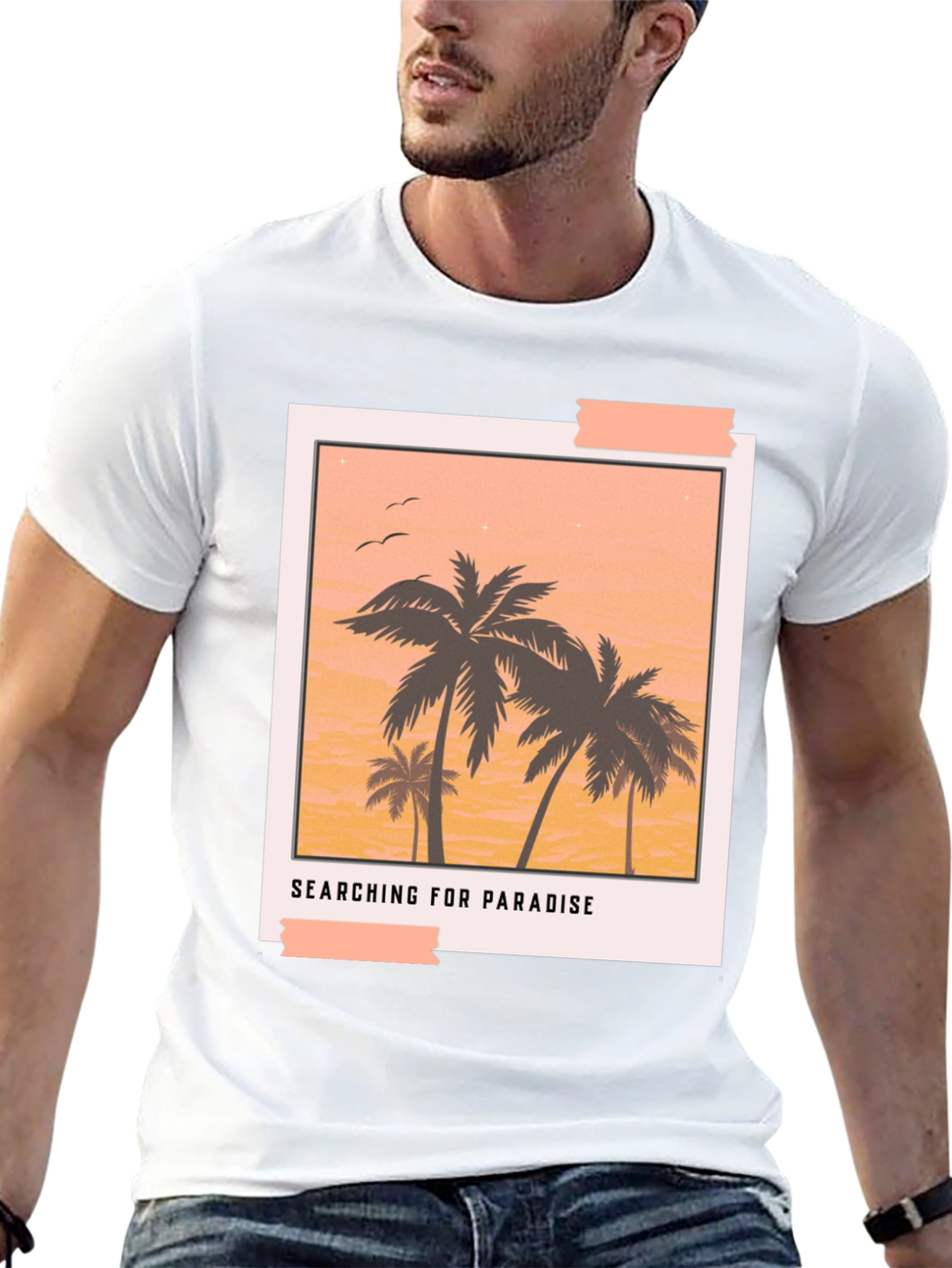 Paradise Graphic Tee - Black Casual T-Shirt
