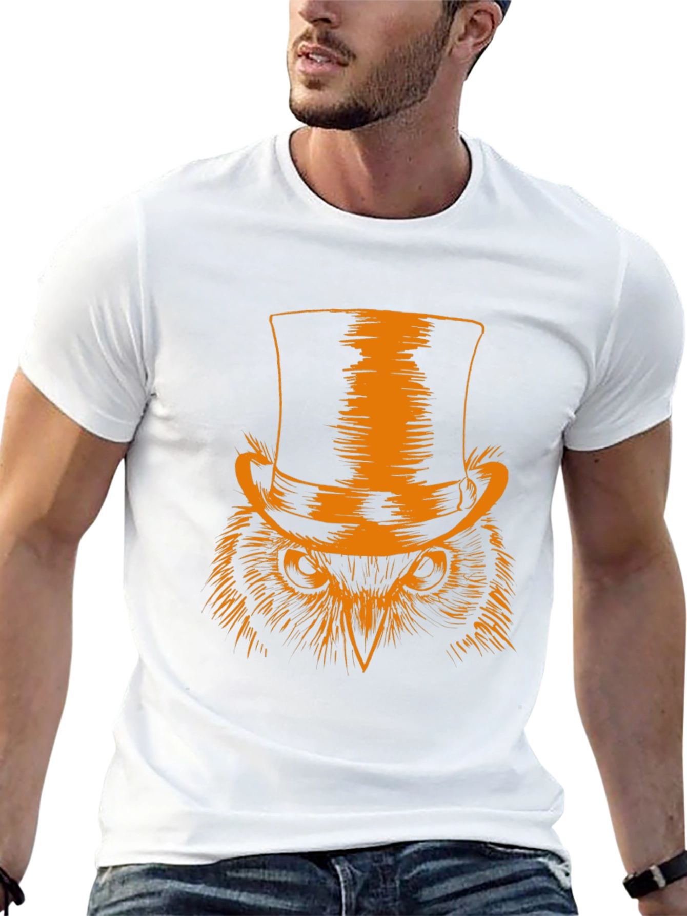 Top Hat Owl Graphic Tee - Mens Black T-Shirt