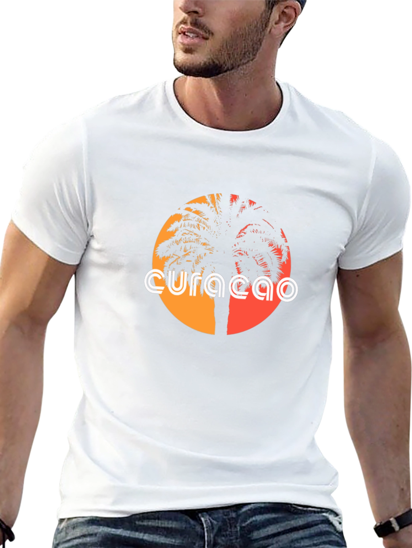 Curaçao Sunset Palm Tree T-Shirt