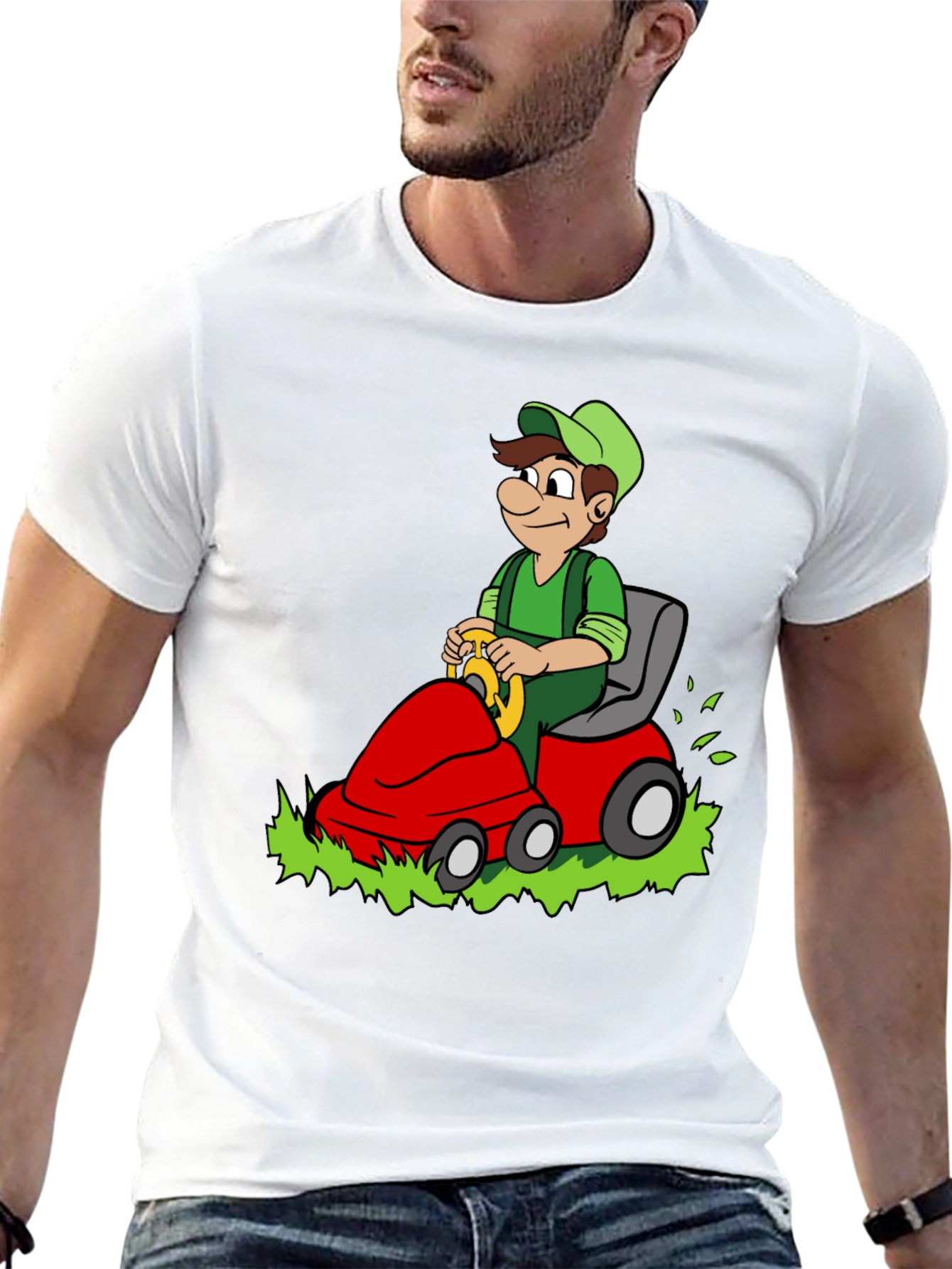 Luigi Riding Lawnmower Graphic T-Shirt